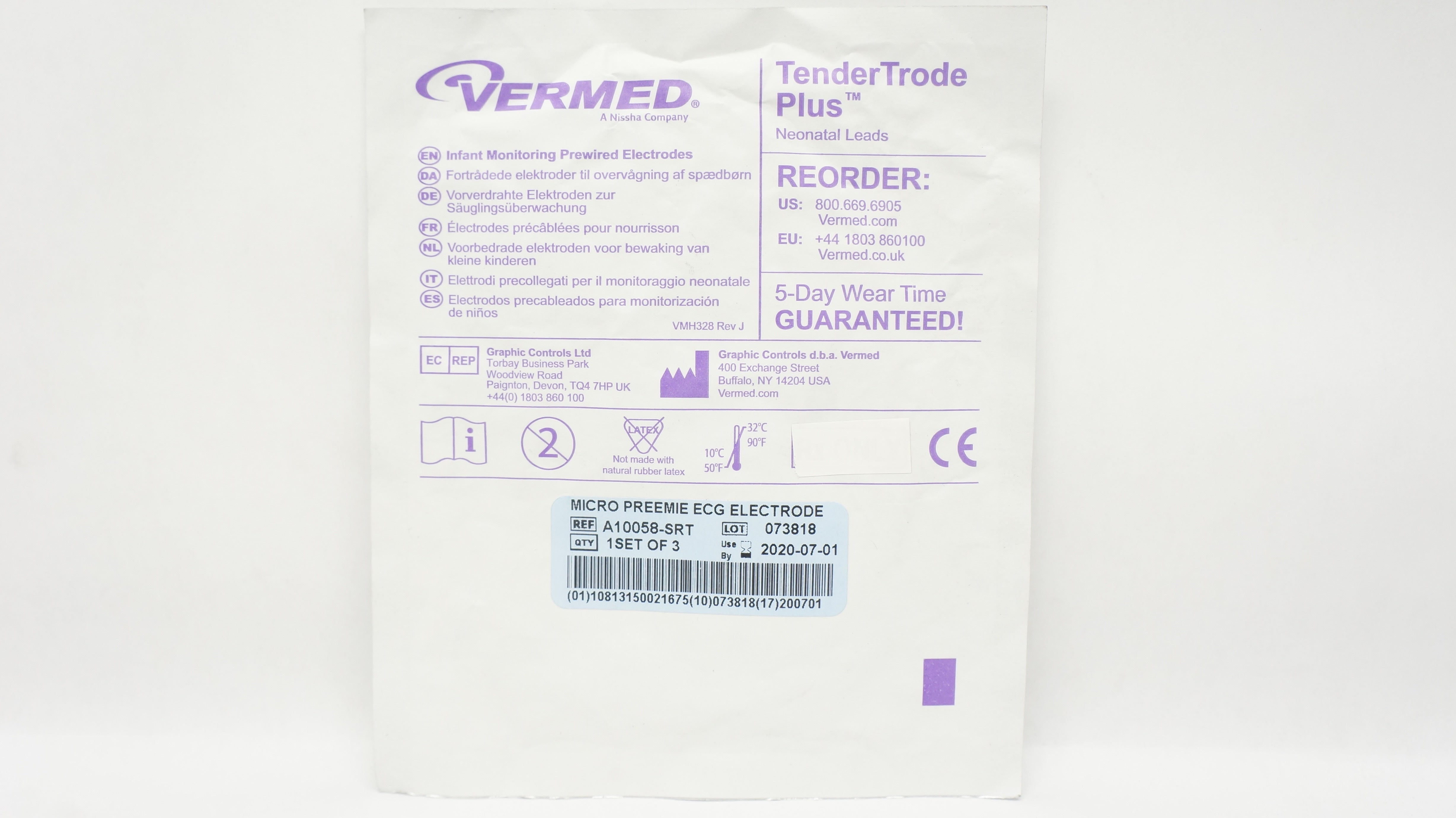 Graphic Controls 800.669.6905 +44 1803 860100 Infant Monitoring Electrodes (x)
