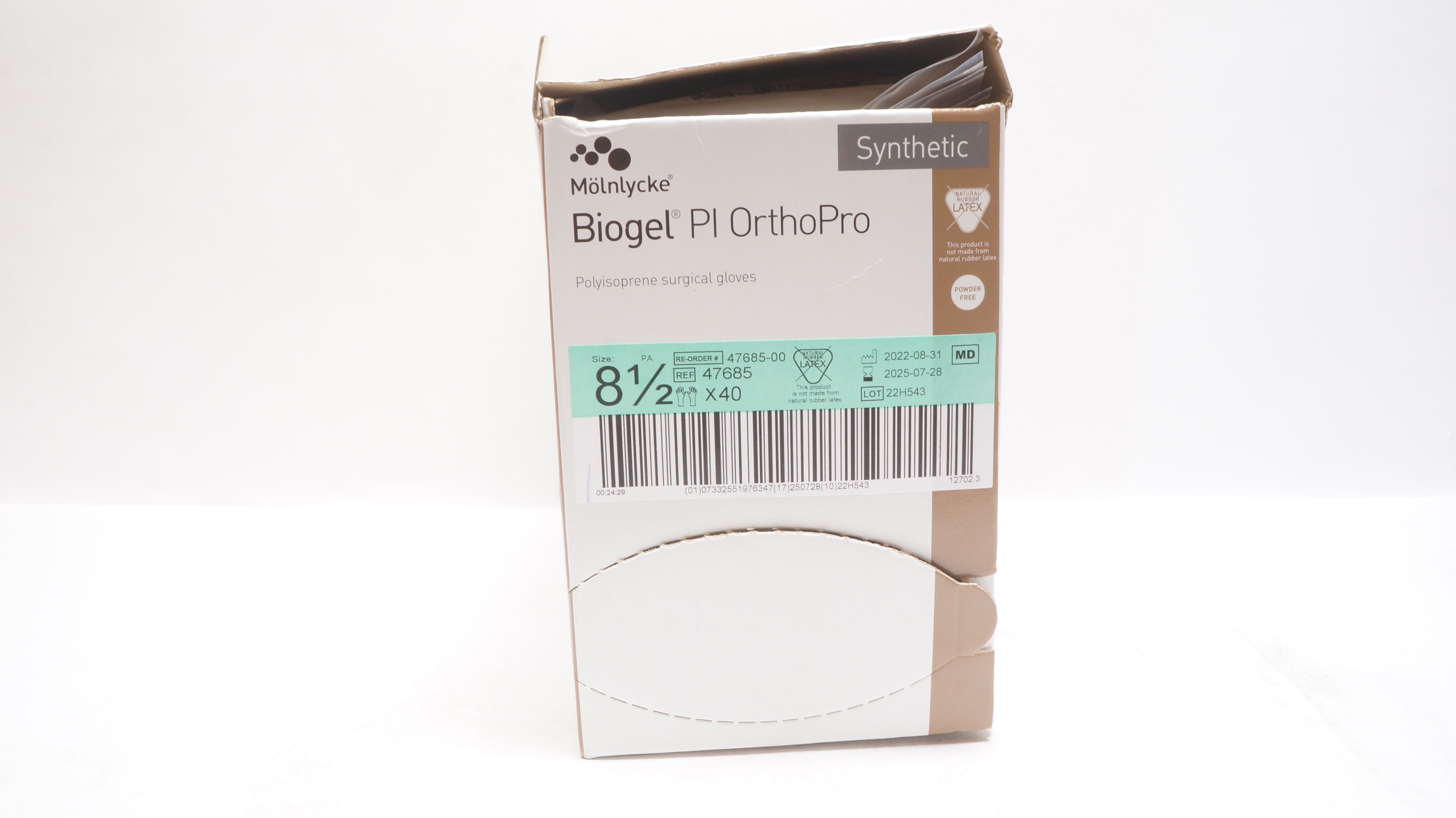 Molnlycke Healthcare 47685-00 Biogel Pl OrthoPro Gloves, Size 8 1/2 - Box of 40