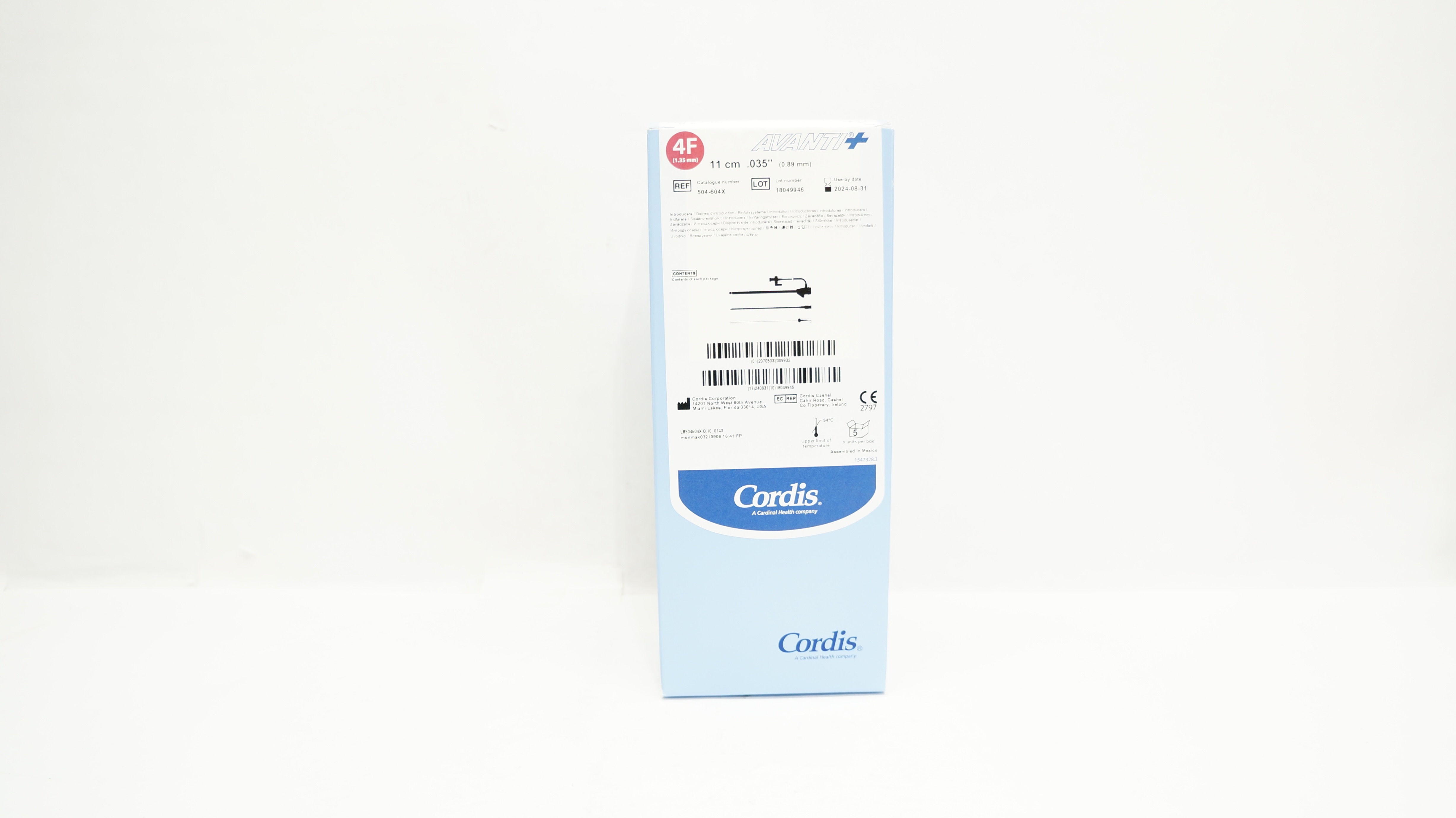 Cordis 504-604X AVANTI Plus Introducer 4F x 11 cm x 0.035 inch
