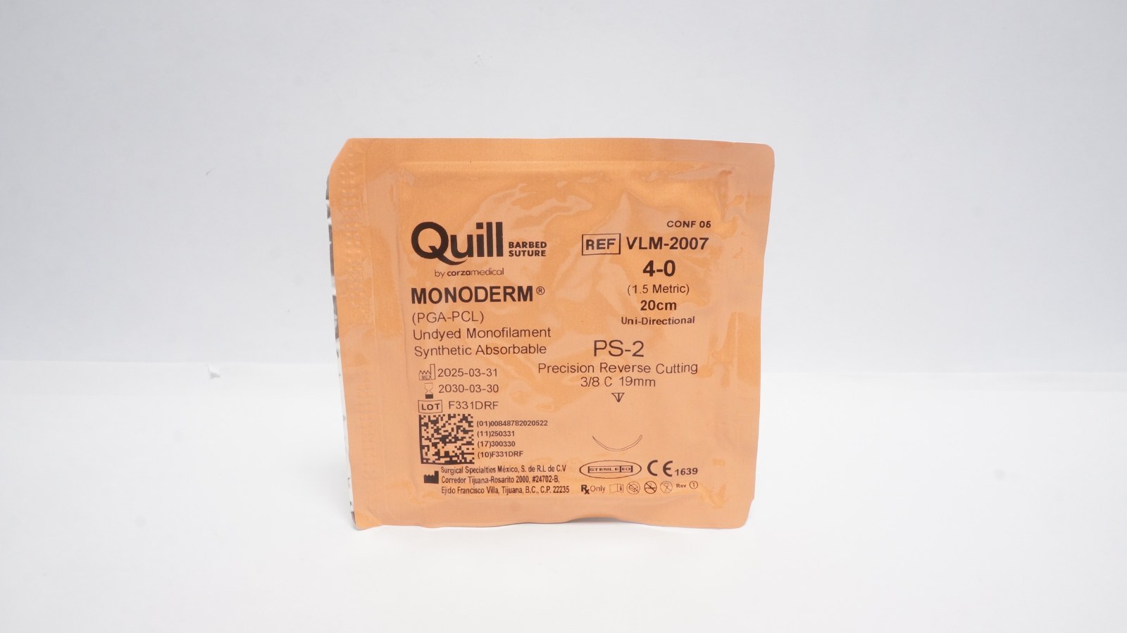Quill VLM-2007 MONODERM 4-0 Suture 20cm PS-2 Needle