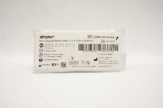 Stryker 2296-003-414S4 Micro Sagittal Blade 5.5mm x 29.6mm x 0.38mm