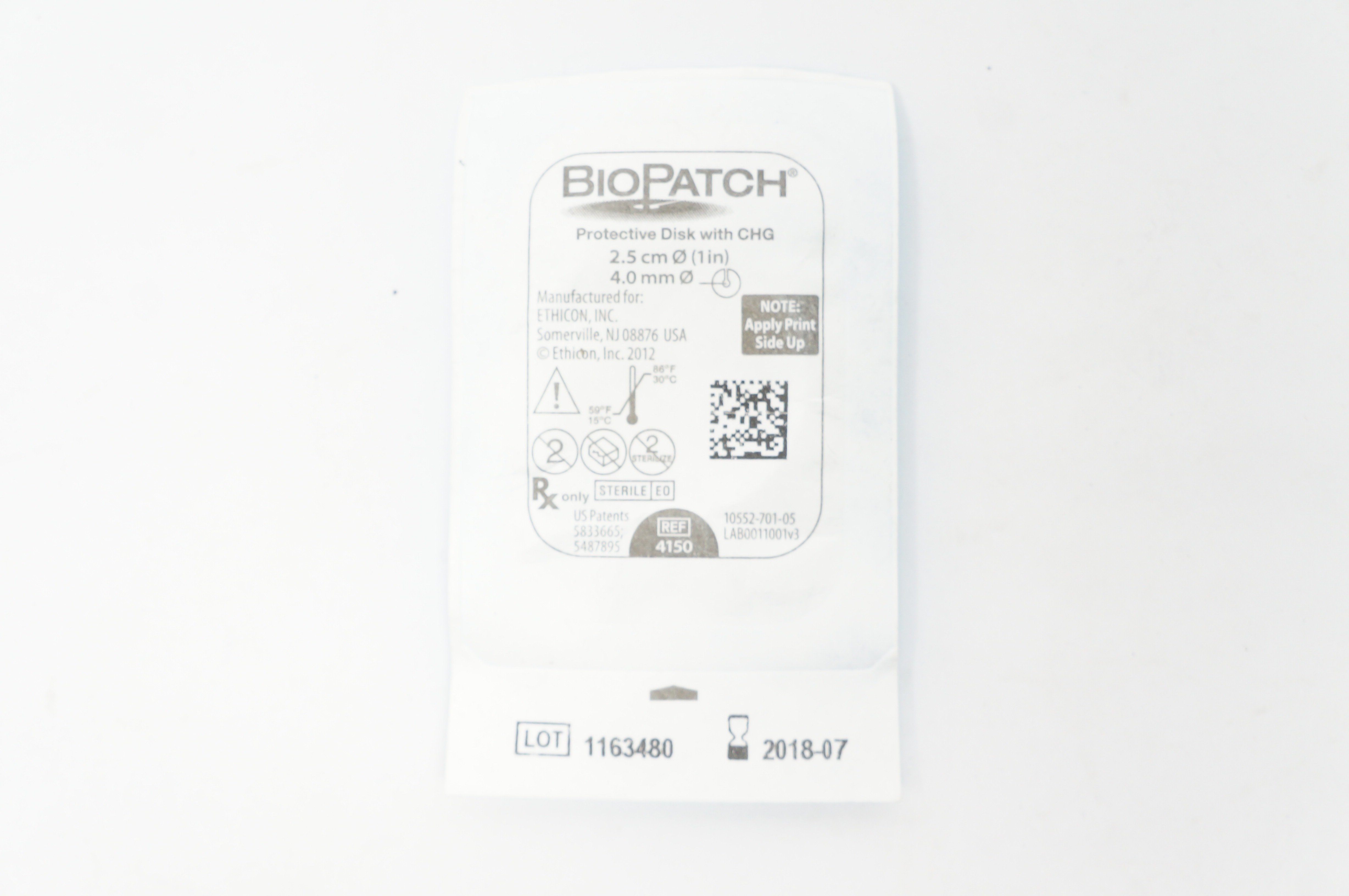 Ethicon 4150 BioPatch Protective Disk with CHG 1inch x 4.0mm (x)