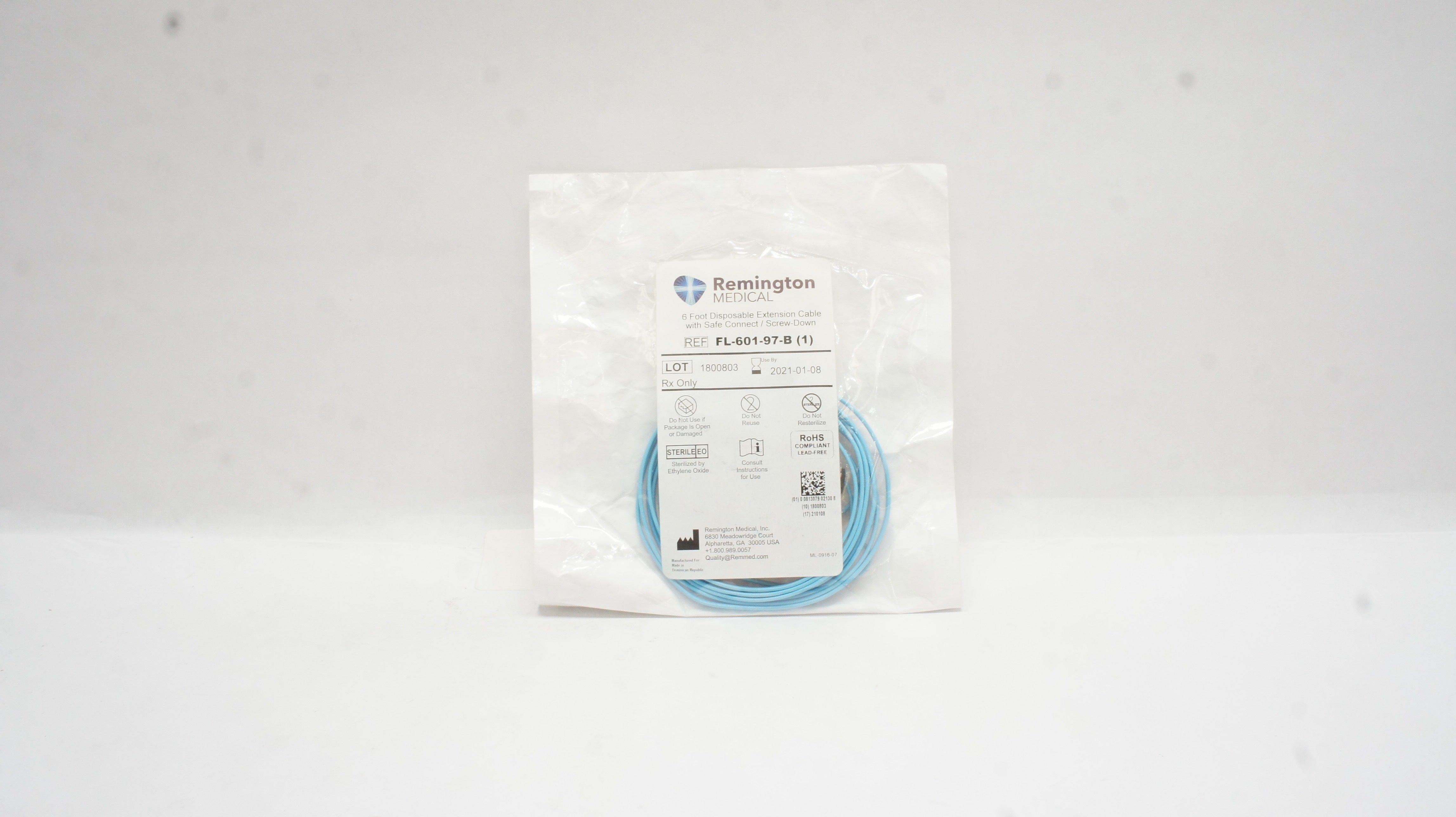 Remington Medical FL-601-97-B 6 Foot Disposable Extension Cable (x)