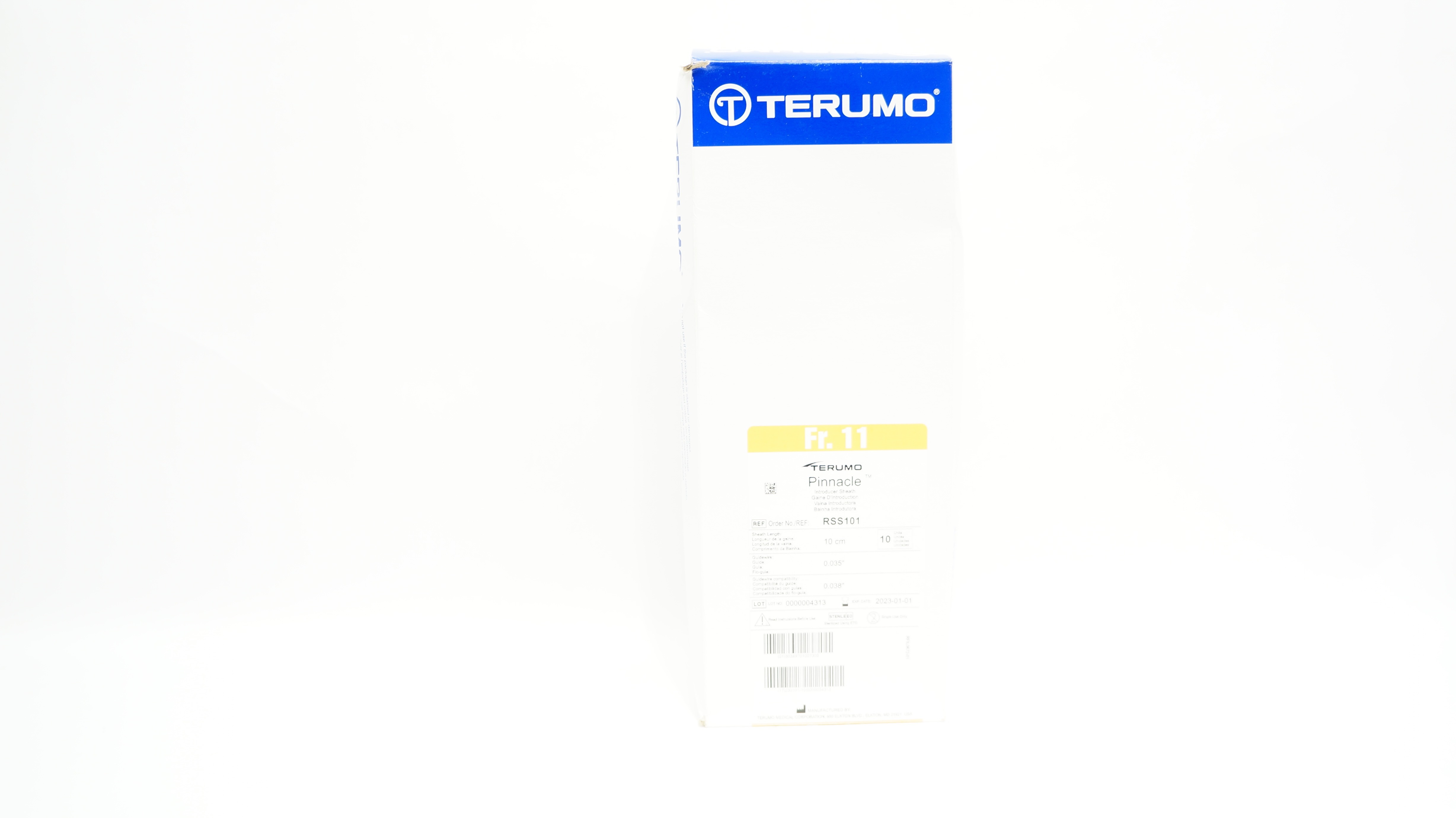 Terumo RSS101 Pinnacle Introducer Sheath 10cm x 0.035inch x 0.038In(x)-Box of 9