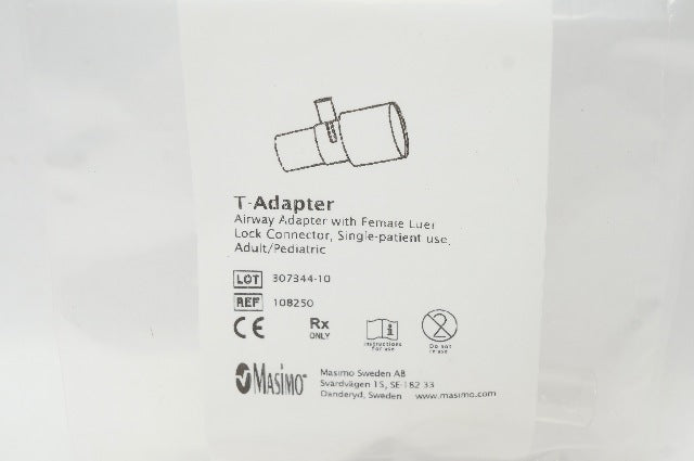 Masimo 108250 T-Adapter Airway Adapter with Female Luer