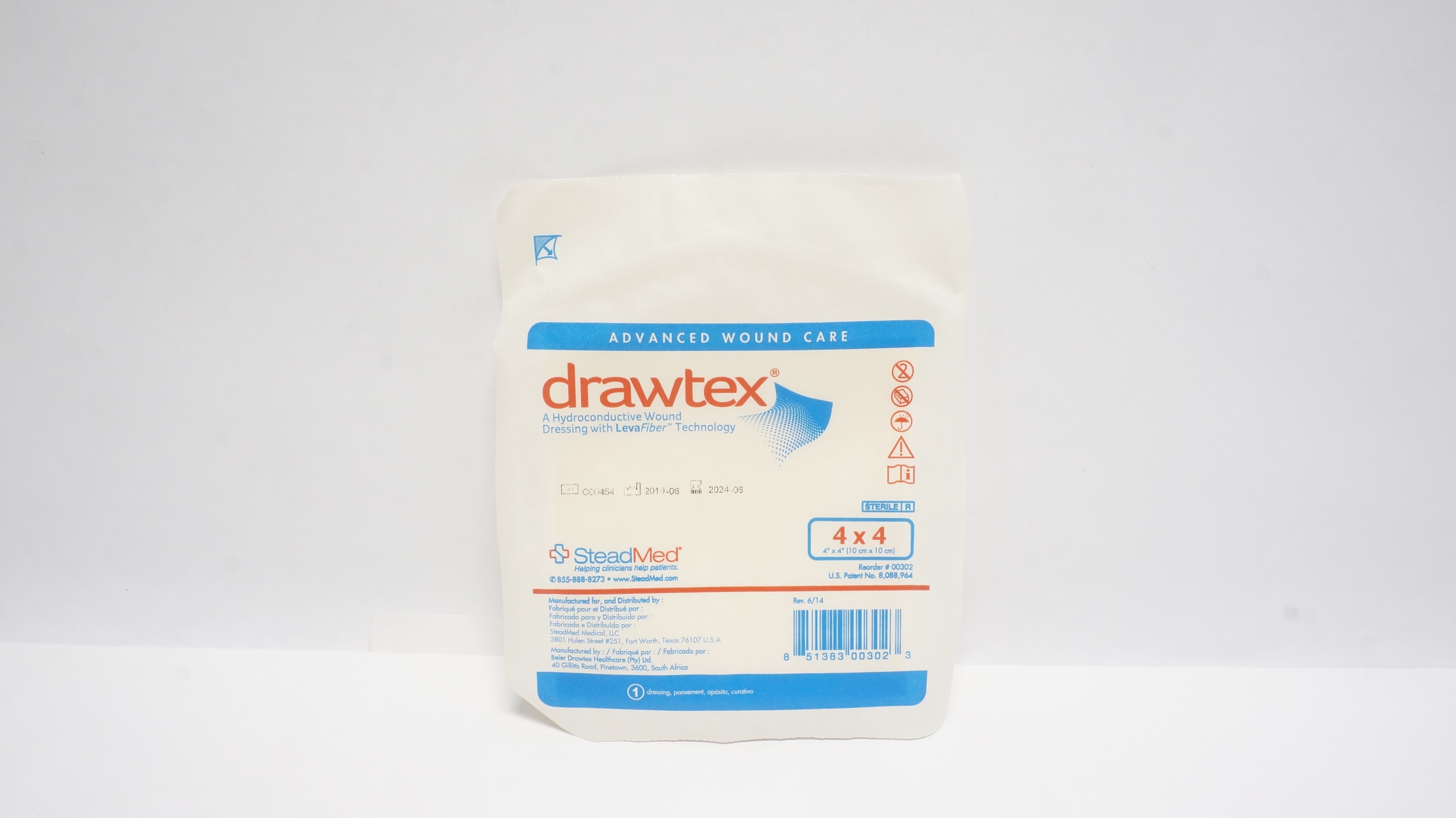 SteadMed 00302 Drawtex Hydroconductive Wound Dressing 4inch x 4inch (x)
