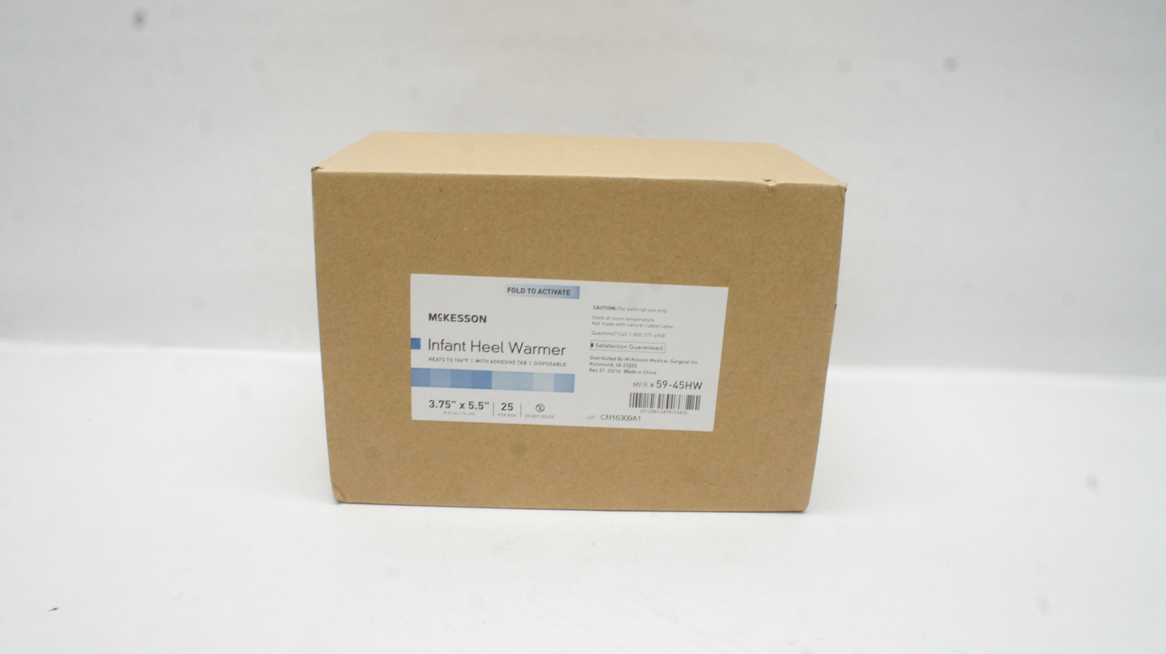 McKesson 59-45HW Infant Heel Warmer 3.75 inch x 5.5 inch - Box of 25