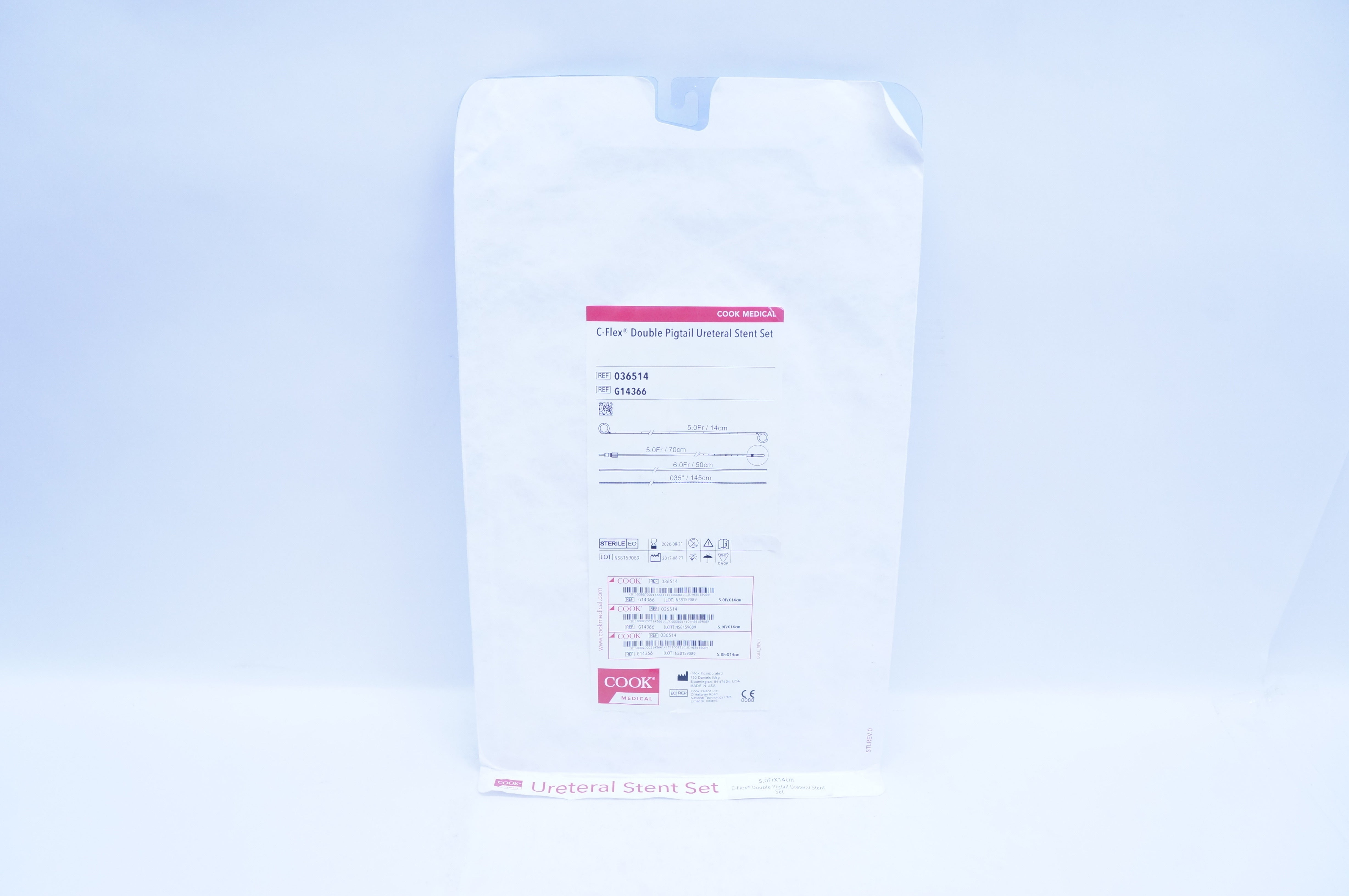 Cook Medical G14366 C-Flex Double Pigtail Ureteral Stnt Set (x)