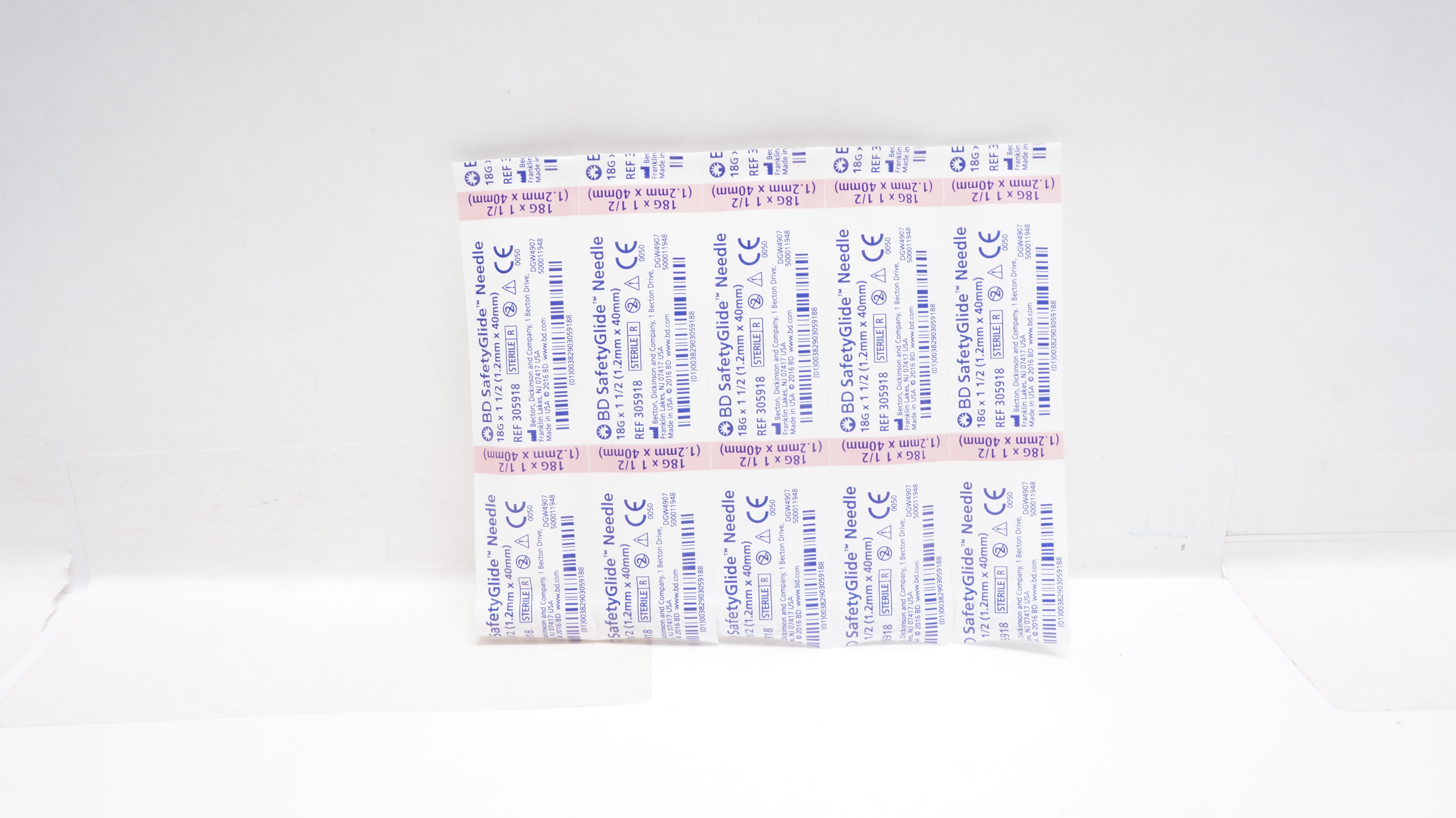 BD 305918 SafetyGlide Injection Ndle. 18G x 1-1/2inch (x) - Pack of 5