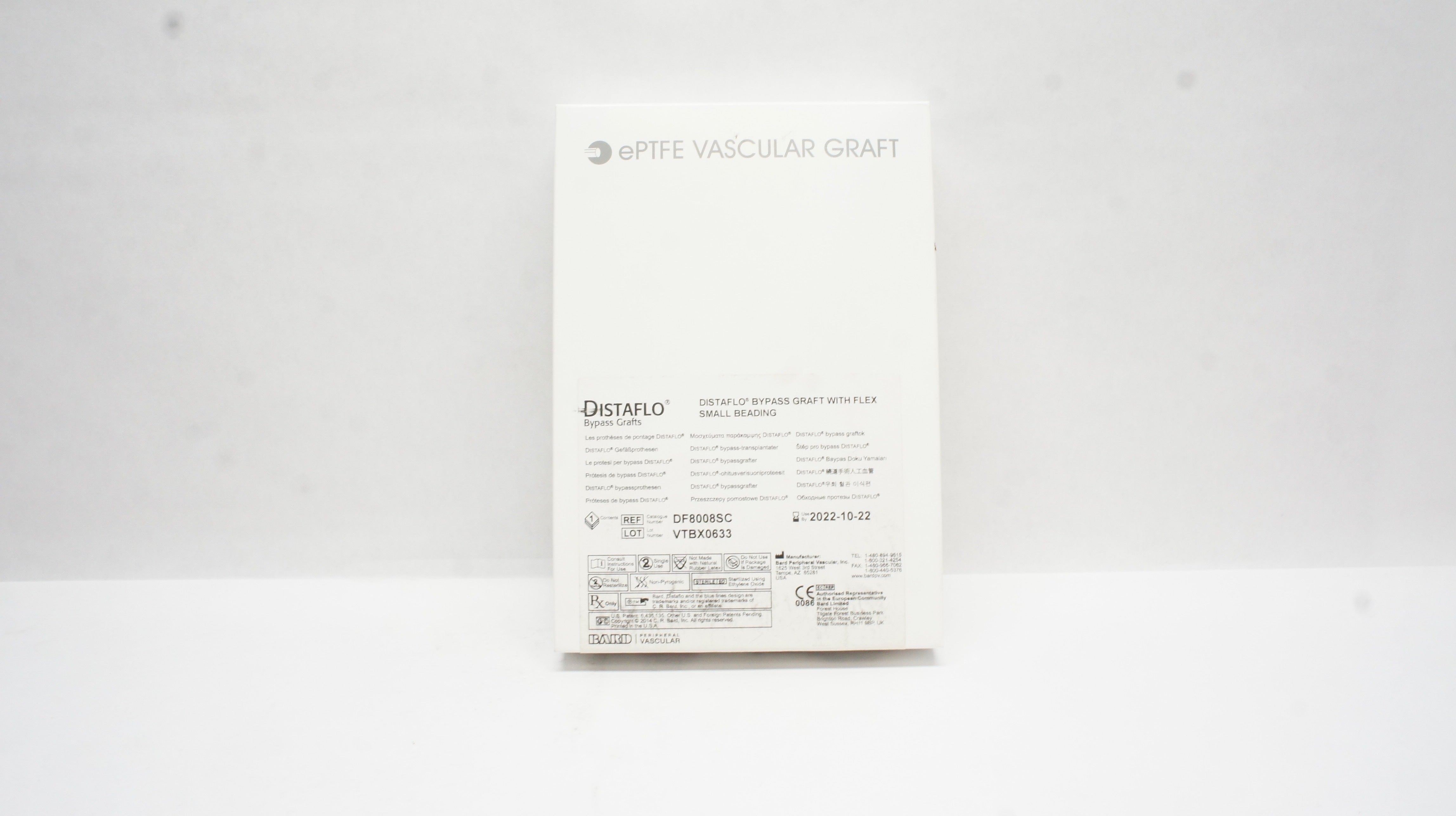 Bard DF8008SC Distaflo Bypass Graft with Flex Small Beading 8mm x 80cm (x)