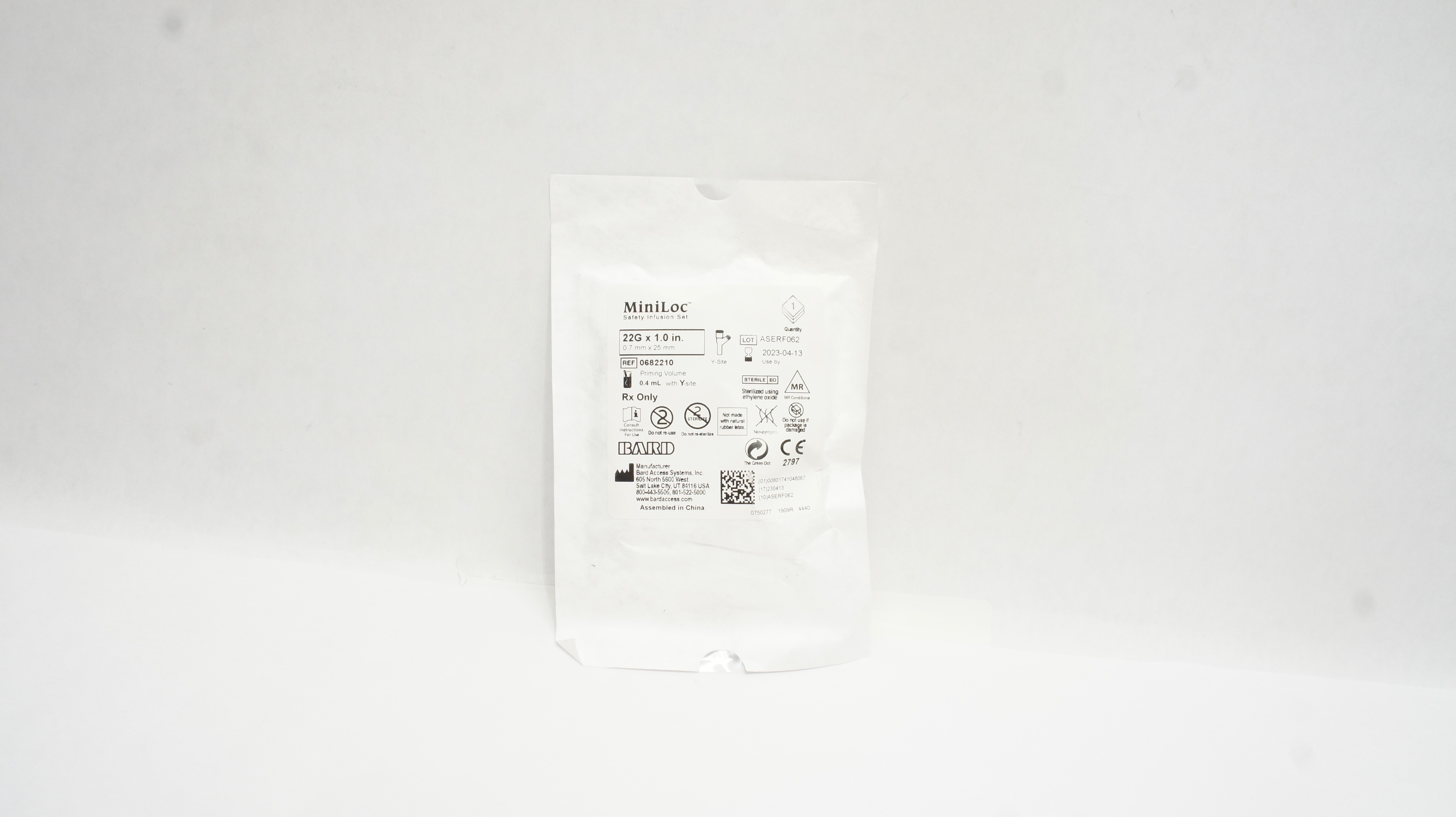 Bard 0682210 MiniLoc Safety Infusion Set 22G x 1inch (x)