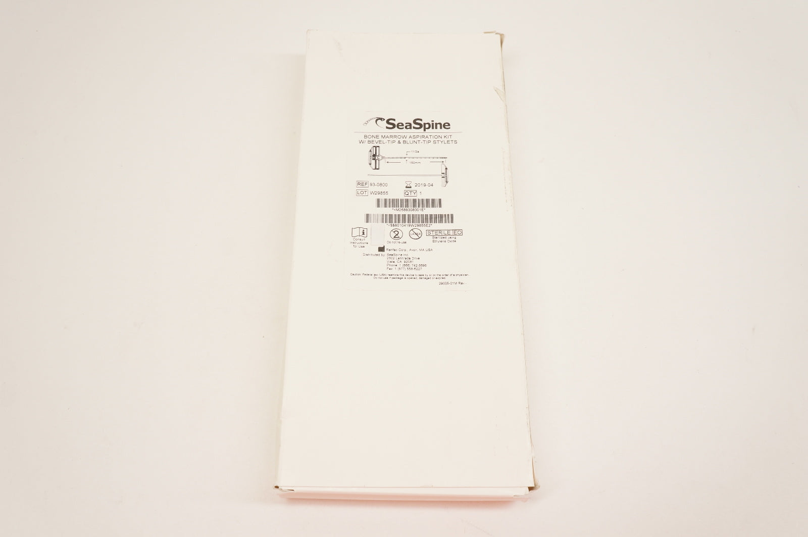 SeaSpine 93-0800 Bone Marrow Aspiration Kit W/Bevel Tip (x)