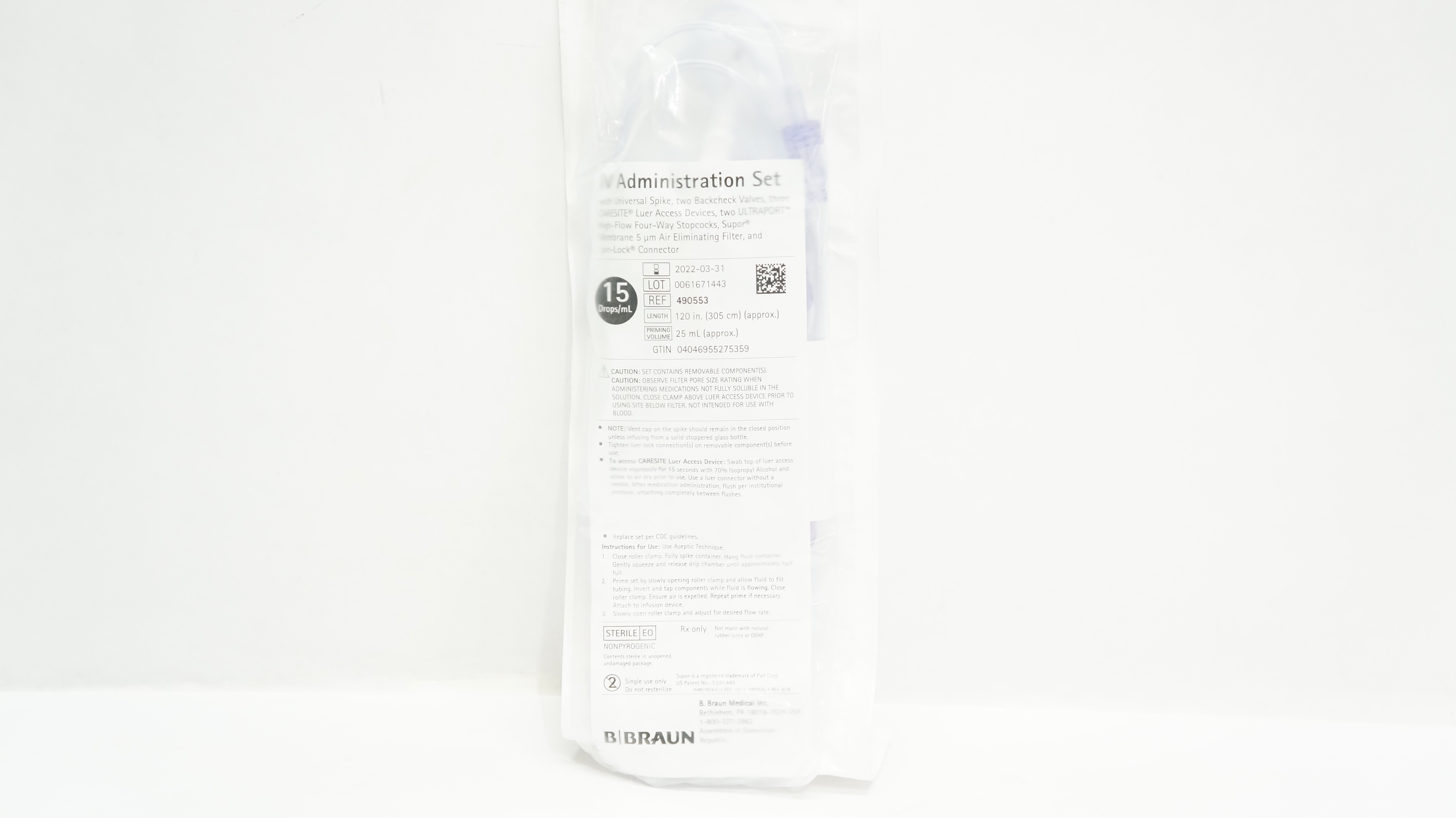 Braun 490553 IV Administration Set 120inch x 25mL (Approx.) (x)