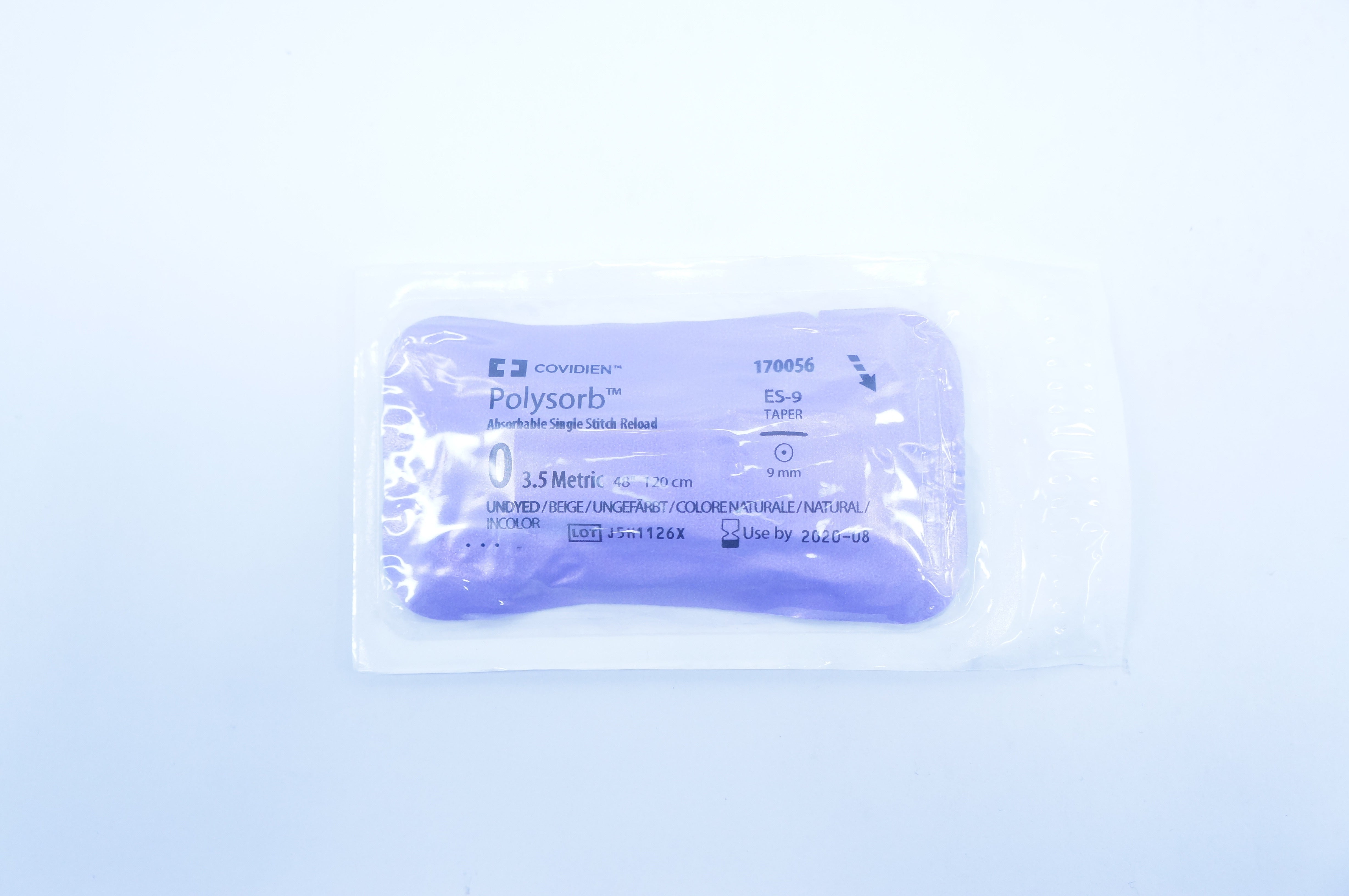 Covidien 170056 0 Polysorb Absorbable Single Stitch Reload, ES-9 9mm, 48inch (x)