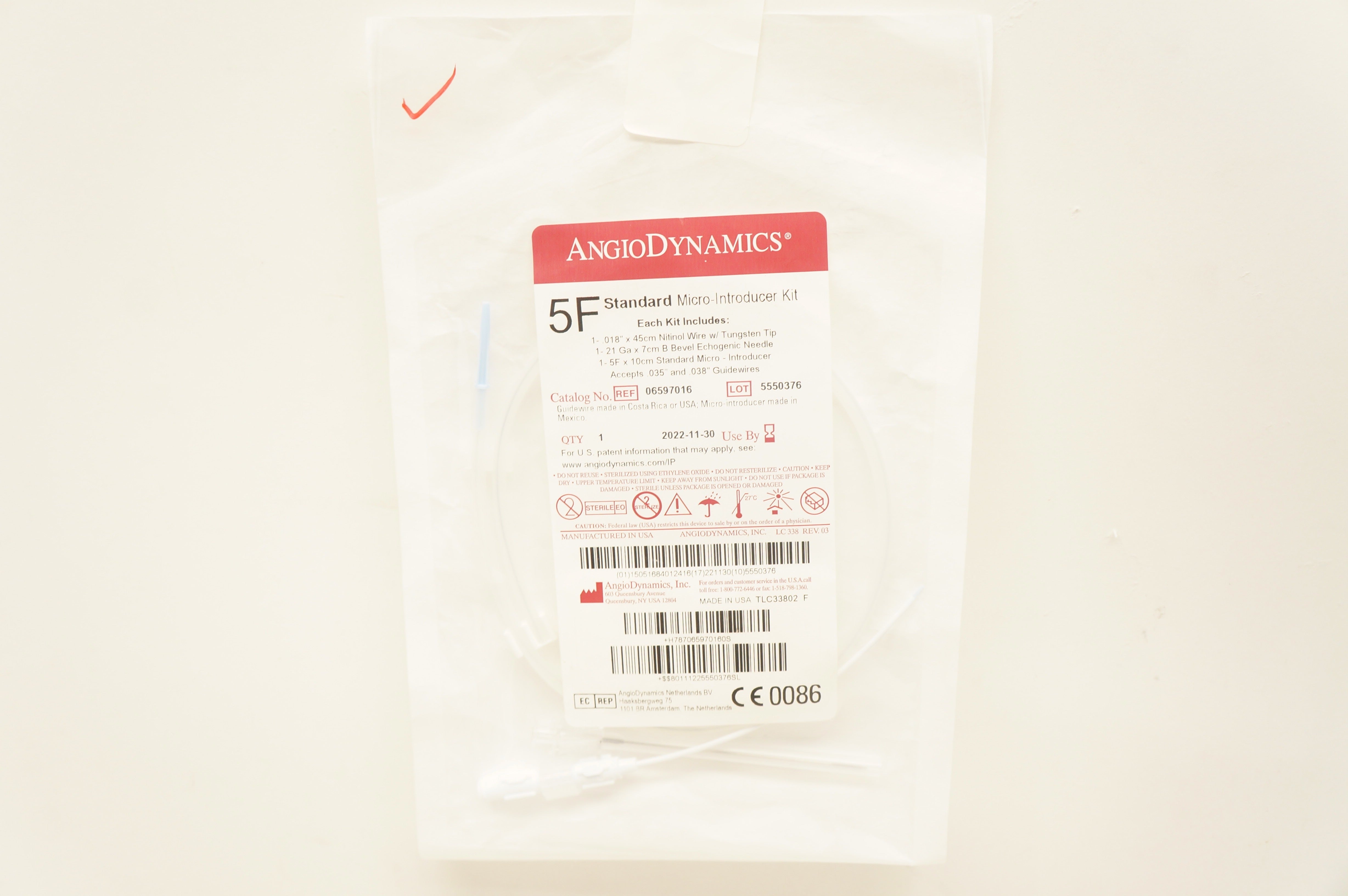 AngioDynamics 06597016 Standard Micro-Introducer Kit 5F