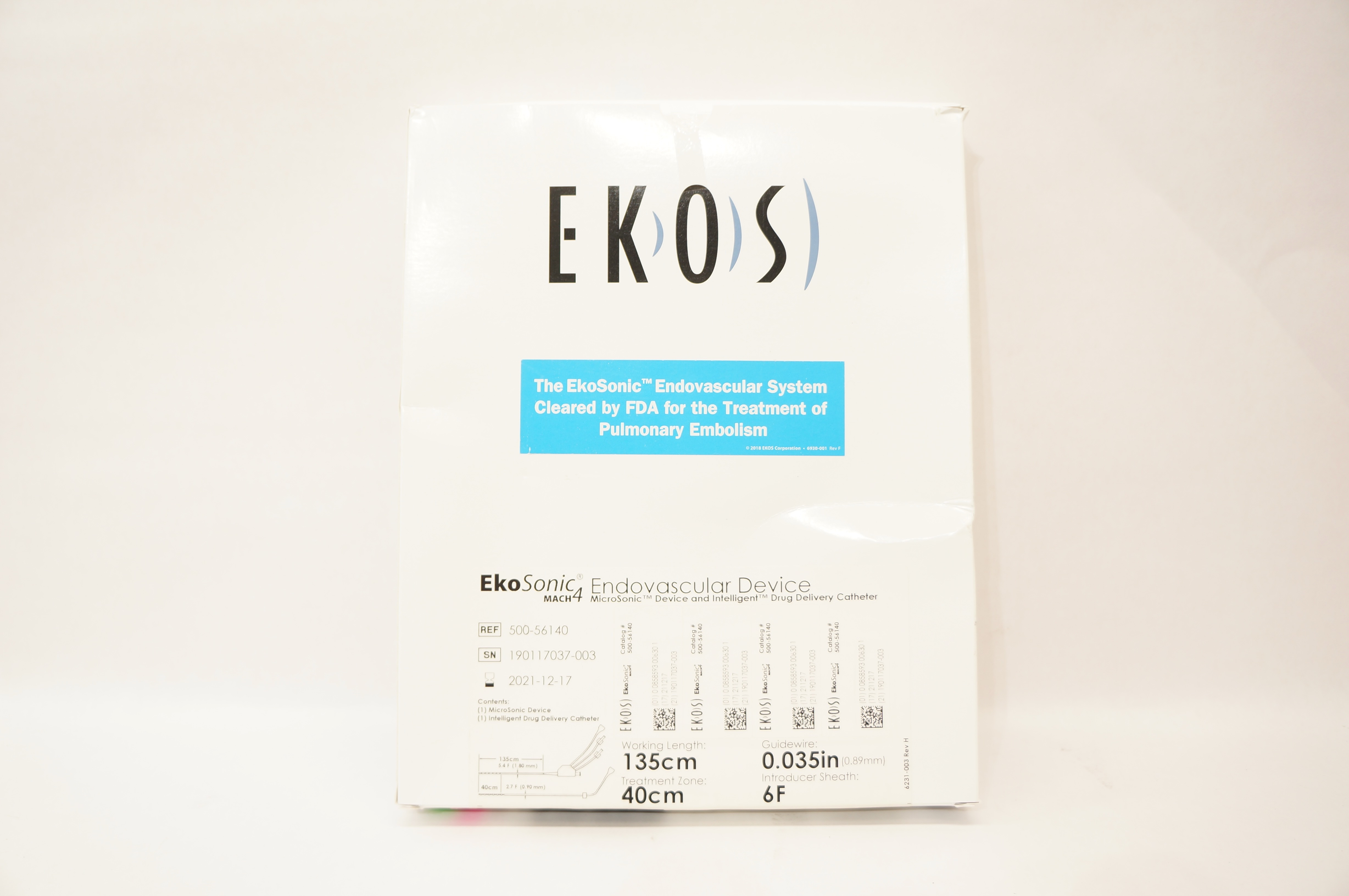 EKOS 500-56140 EkoSonic Endovascular Device 6F x 40cm x 135cm (x)