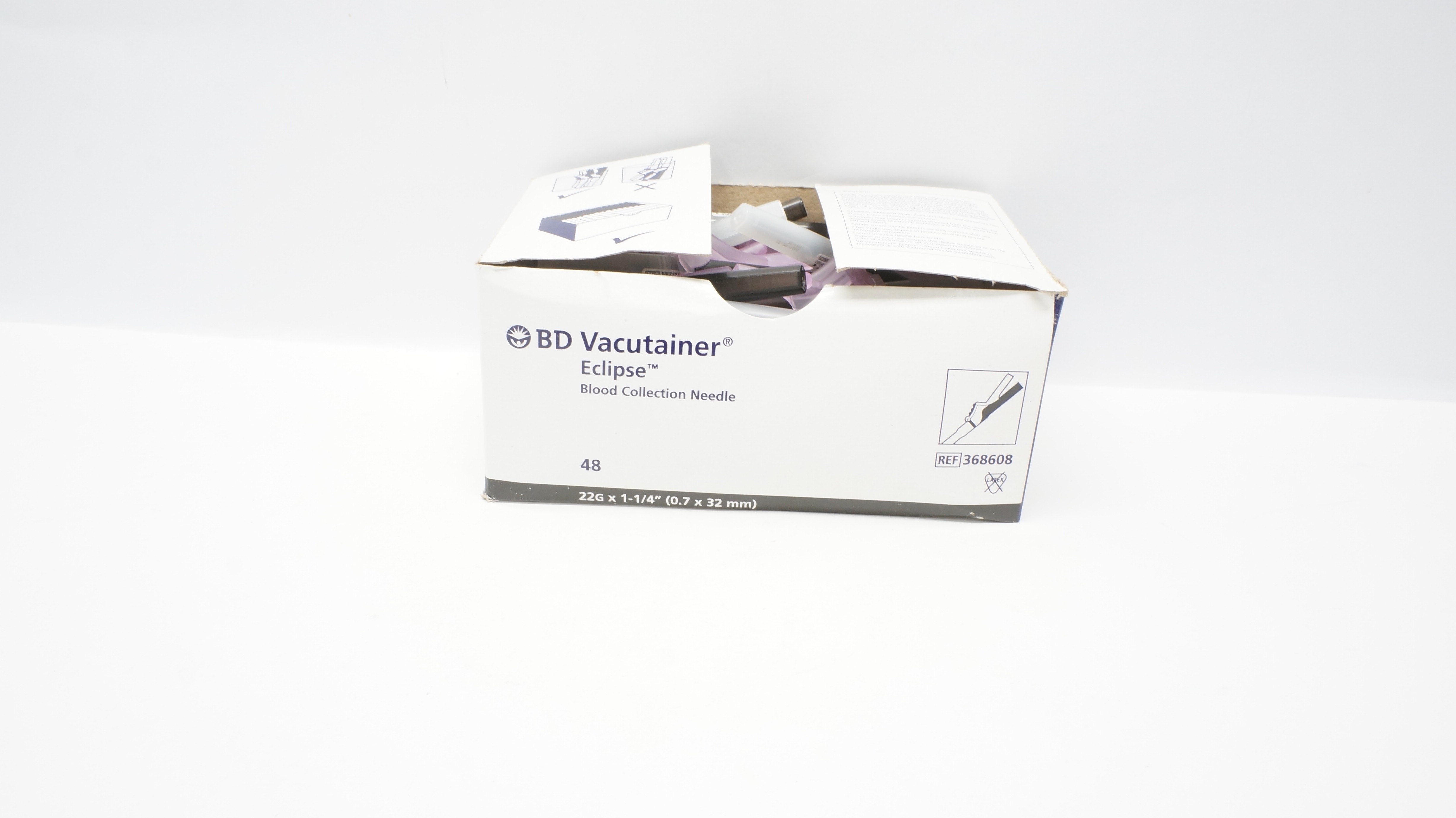 BD 368608 Vacutainer Eclipse Blood Collection Ndle 22G x 1-1/4inch - Box of 36