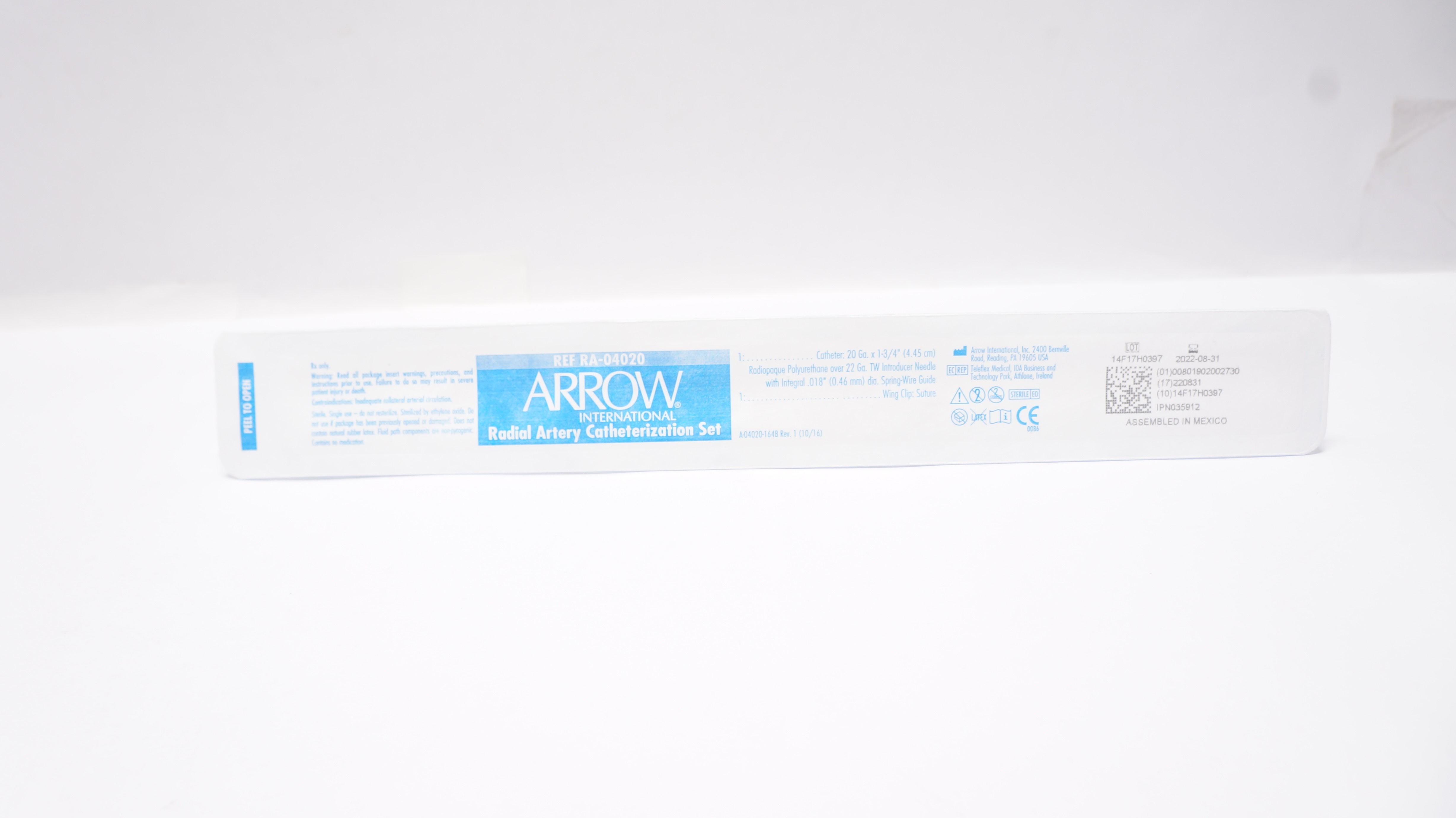Arrow RA-04020 International Radial Artery Cath. Set 20Ga x 1-3/4 inch (x)
