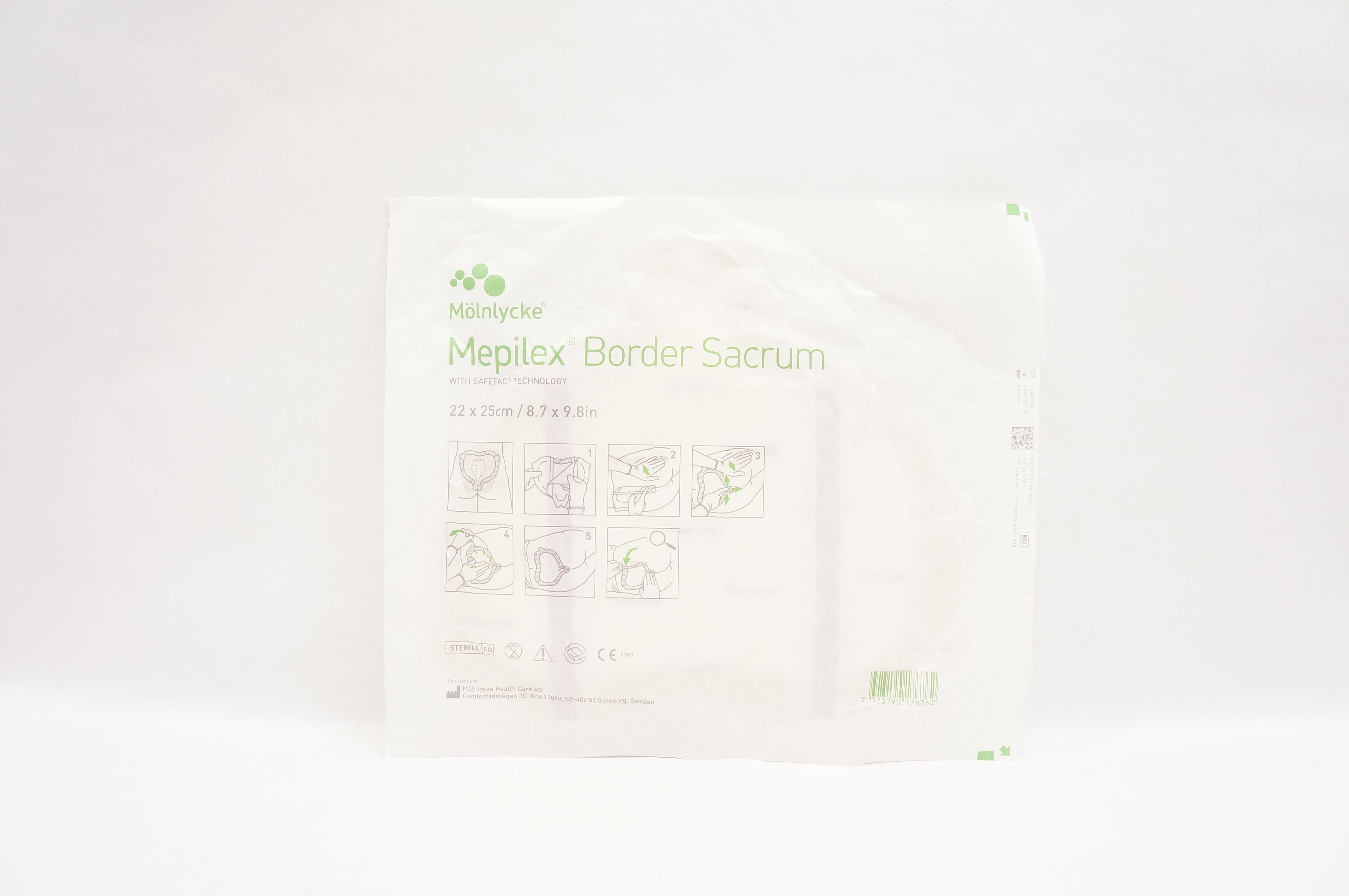 Mölnlycke 282455 Mepilex Border Sacrum Multi-layer Dressing 8.7 x 9.8inch
