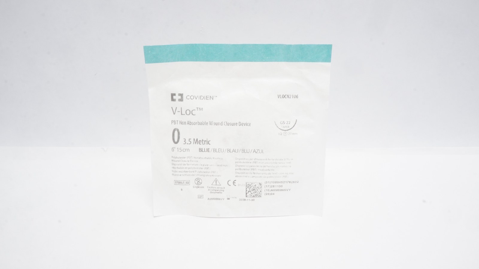 Covidien VLOCN2106 V-Loc Wound Closure Device 0 3.5 Metric Blue