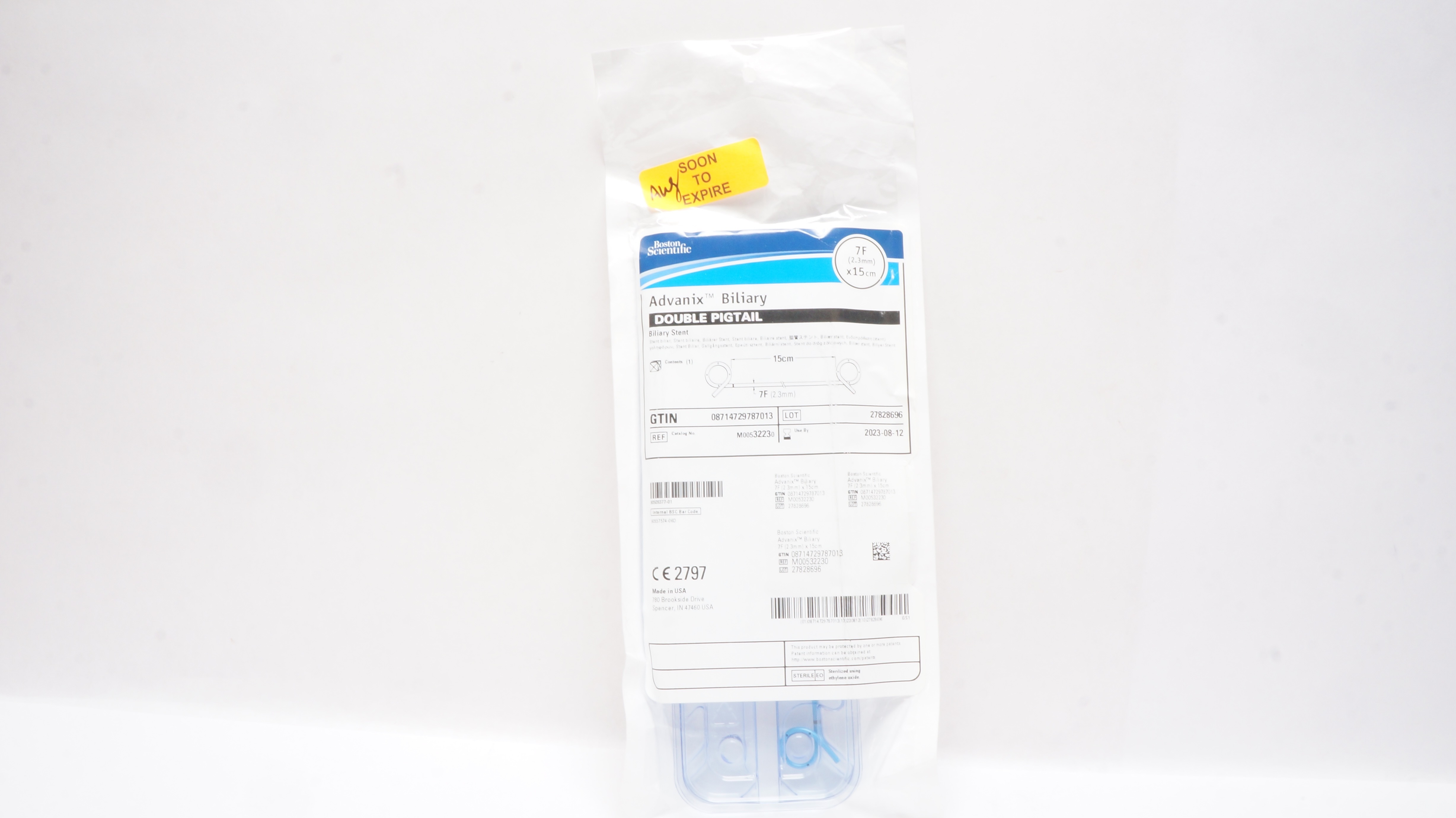 Boston Scientific 3223 Advanix Biliary Stnt. Double Pigtail 7F x 15cm