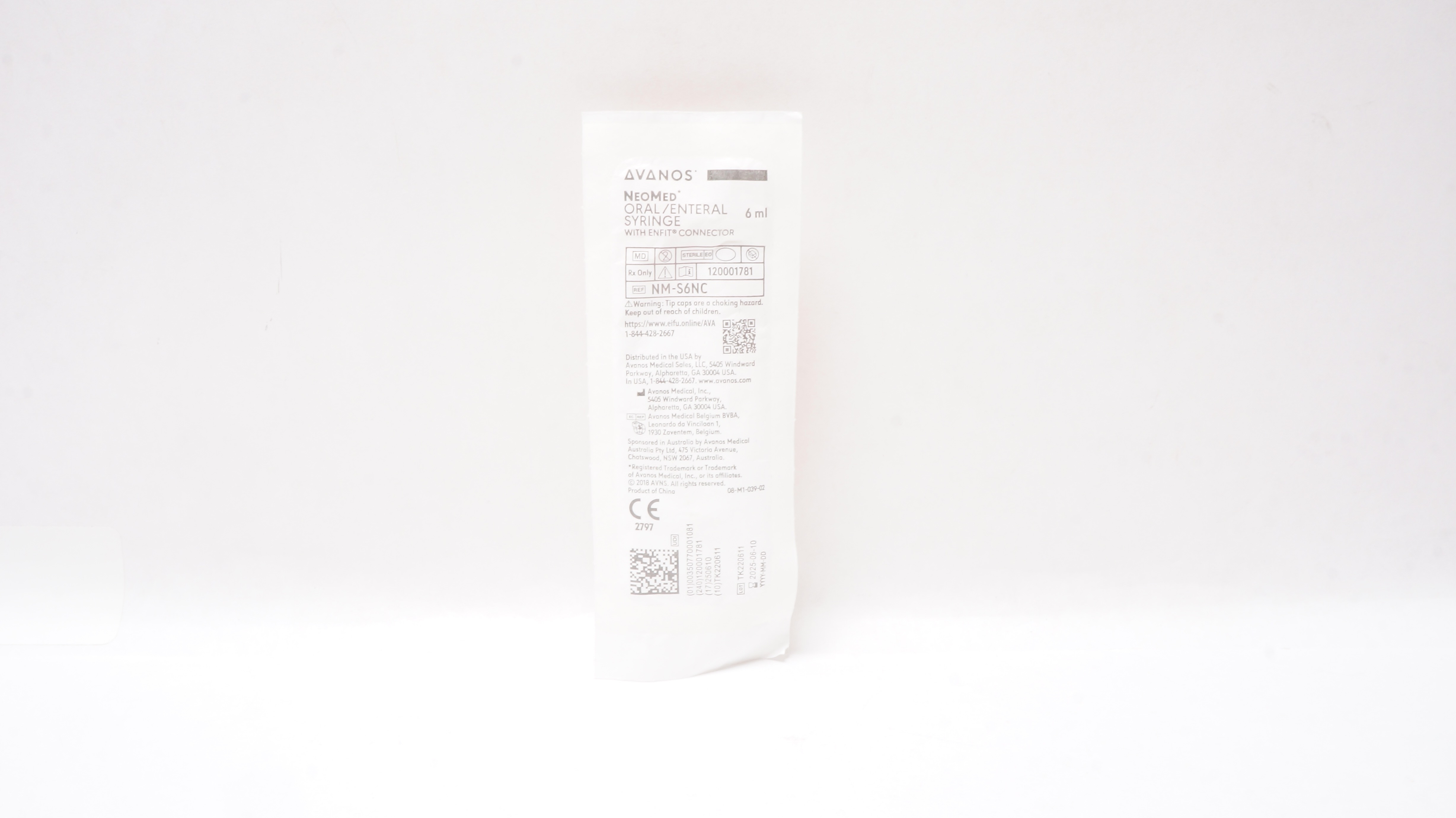Avanos NM-S6NC NeoMed Oral/Enteral Syringe 6ml
