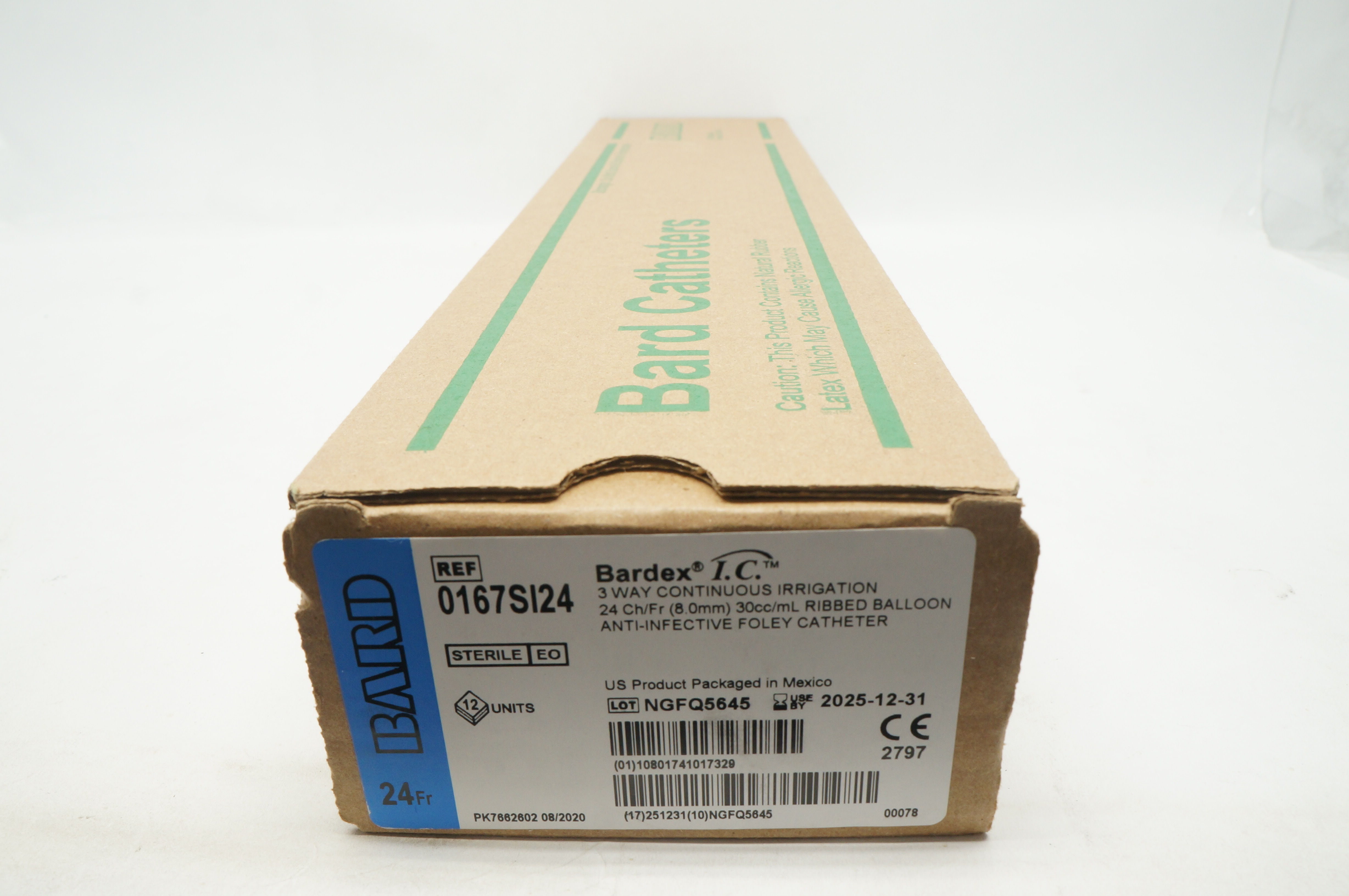 Bard 0167SI24 Bardex I.C. Anti-Infective Foley Cath. 24 Fr x 30cc/mL - Box of 12