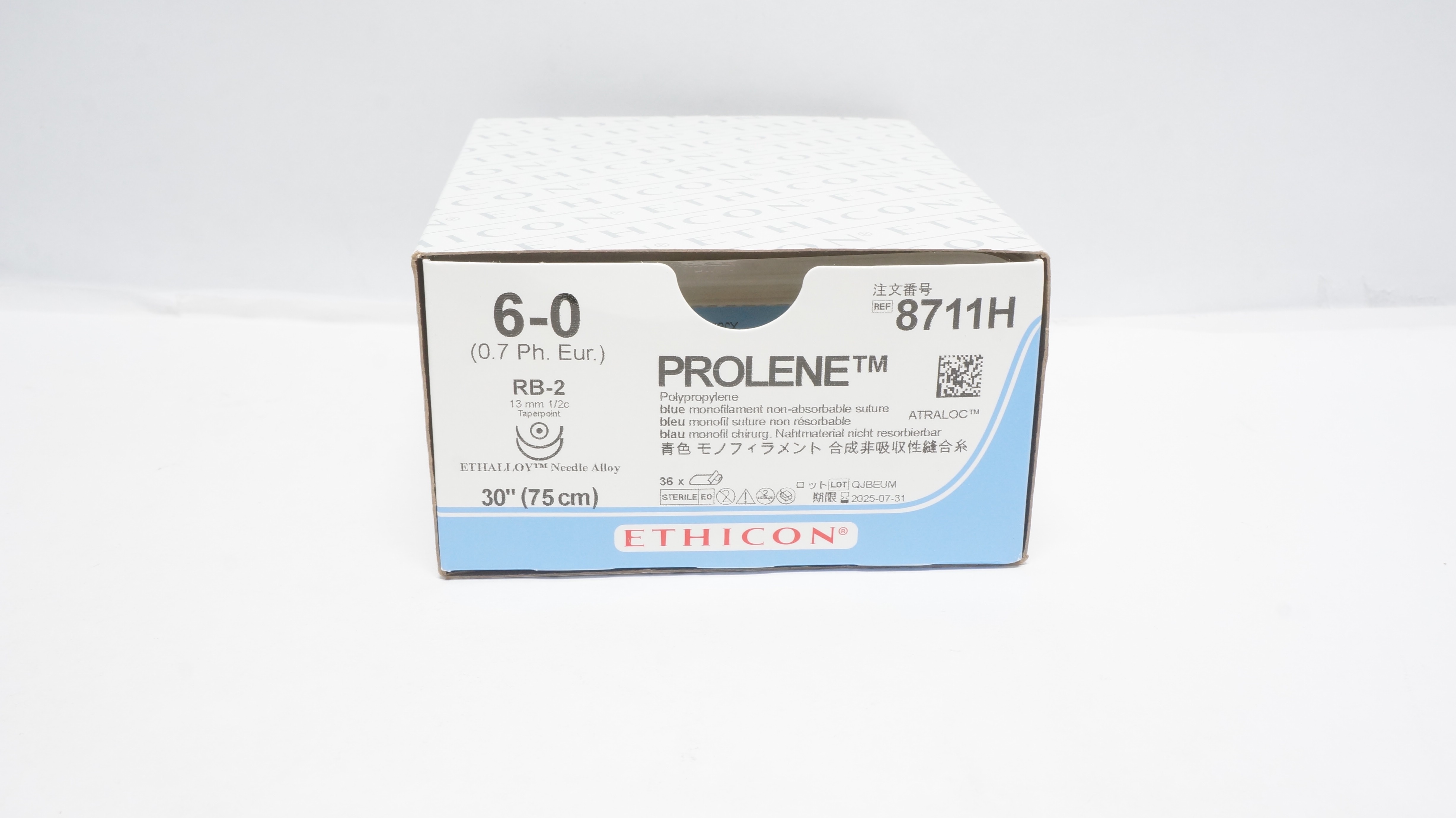 Ethicon 8711H 6-0 PROLENE, RB-2, 1/2 13mm, 30inch (x) - Box of 30