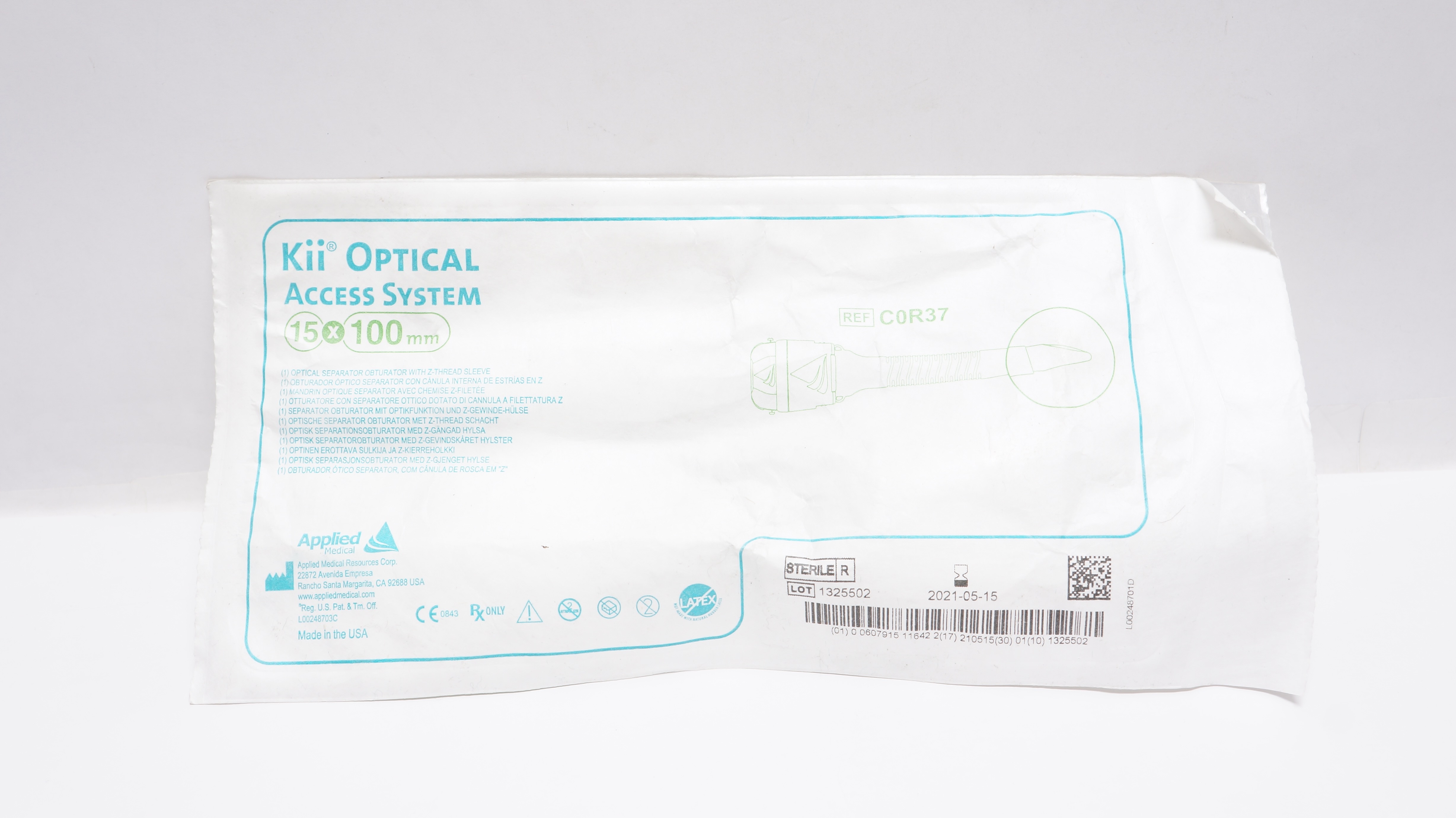 Applied Medical C0R37 Kii Optical Optical Separator Obturator 15 x 100 mm (x)