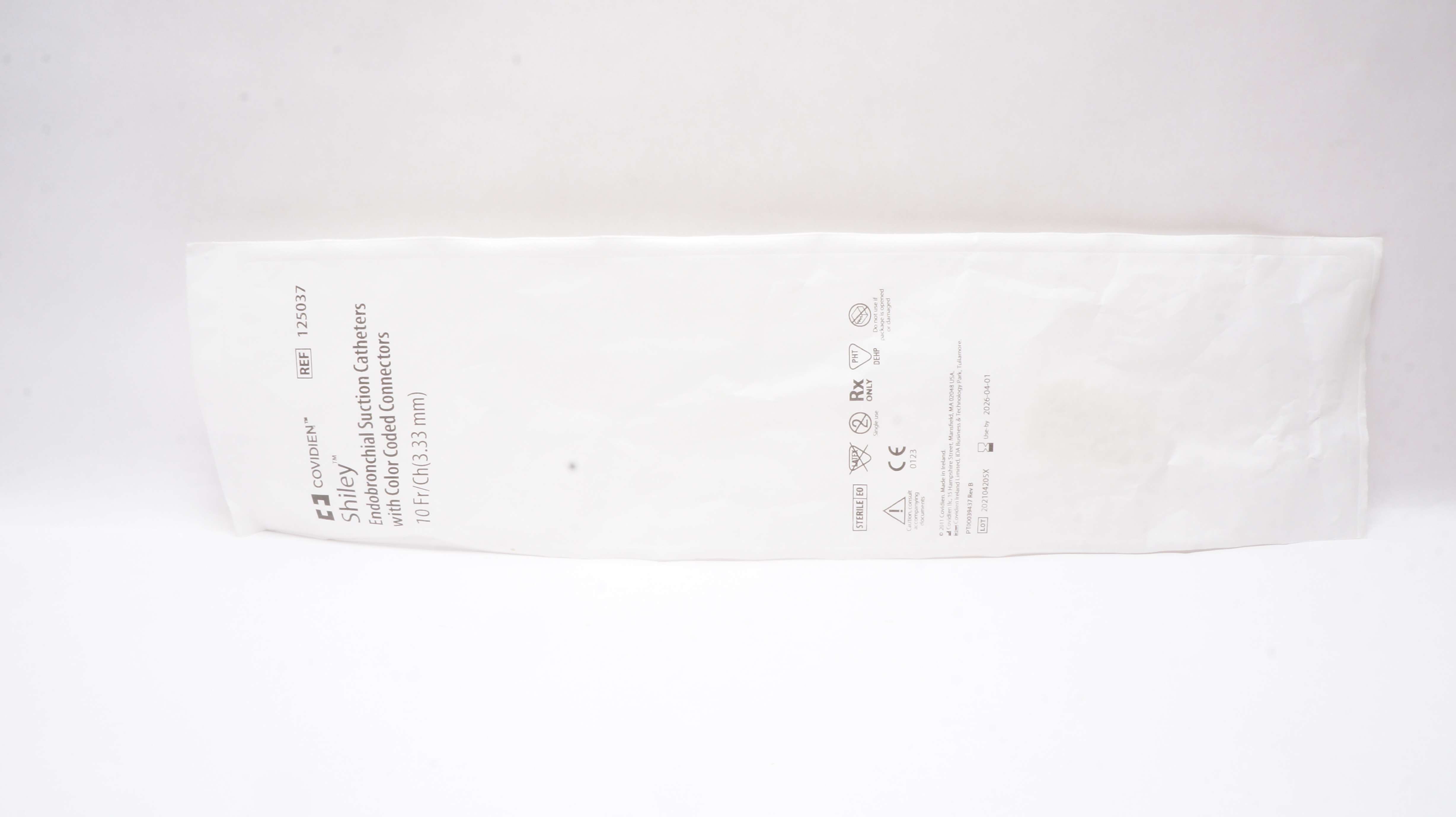 Covidien 125037 Shiley Endobronchial Suction Caths. w/Coded Connector 10 Fr/Ch