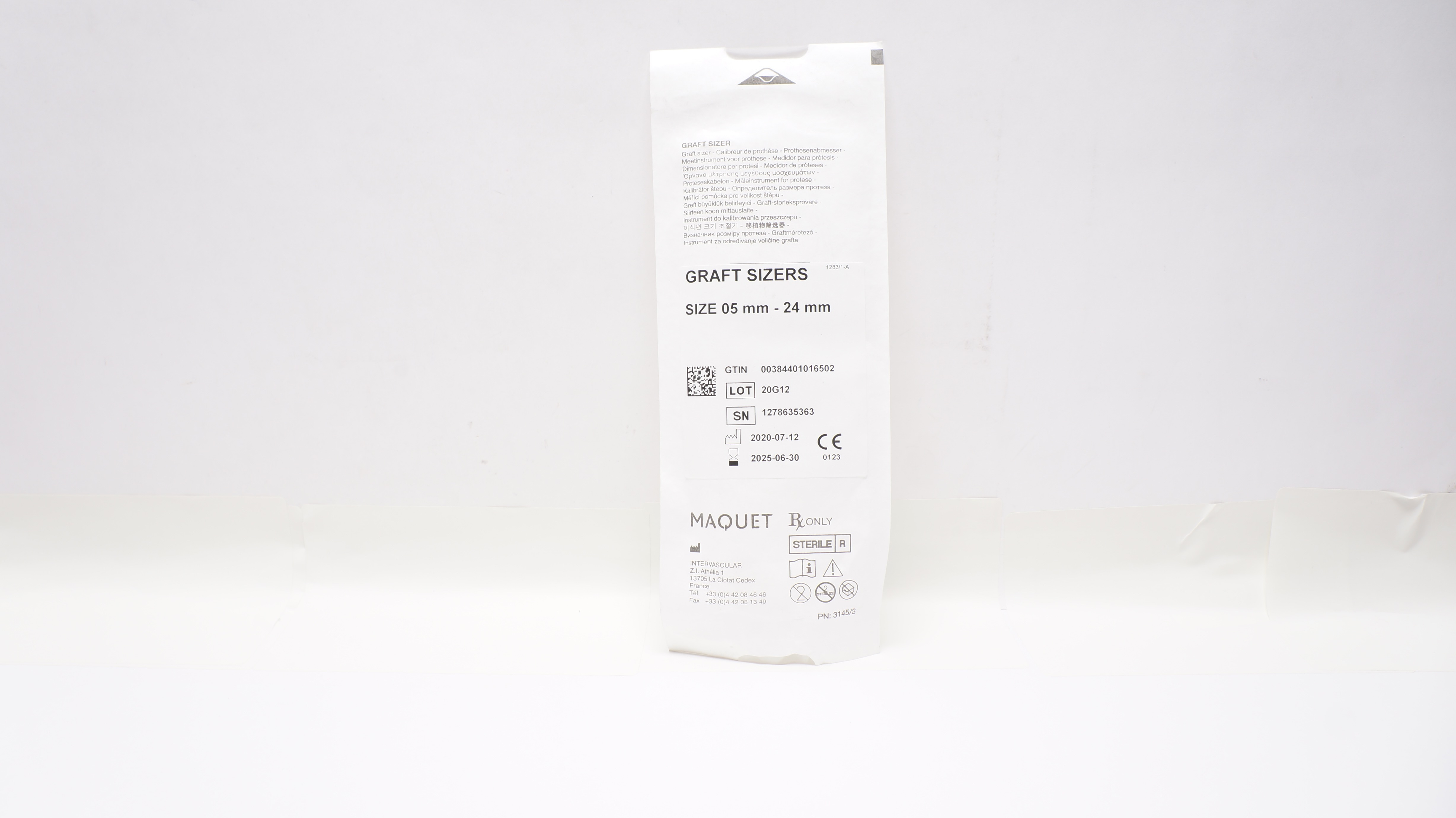 Intervascular Maquet Graft Sizer 05mm-24mm