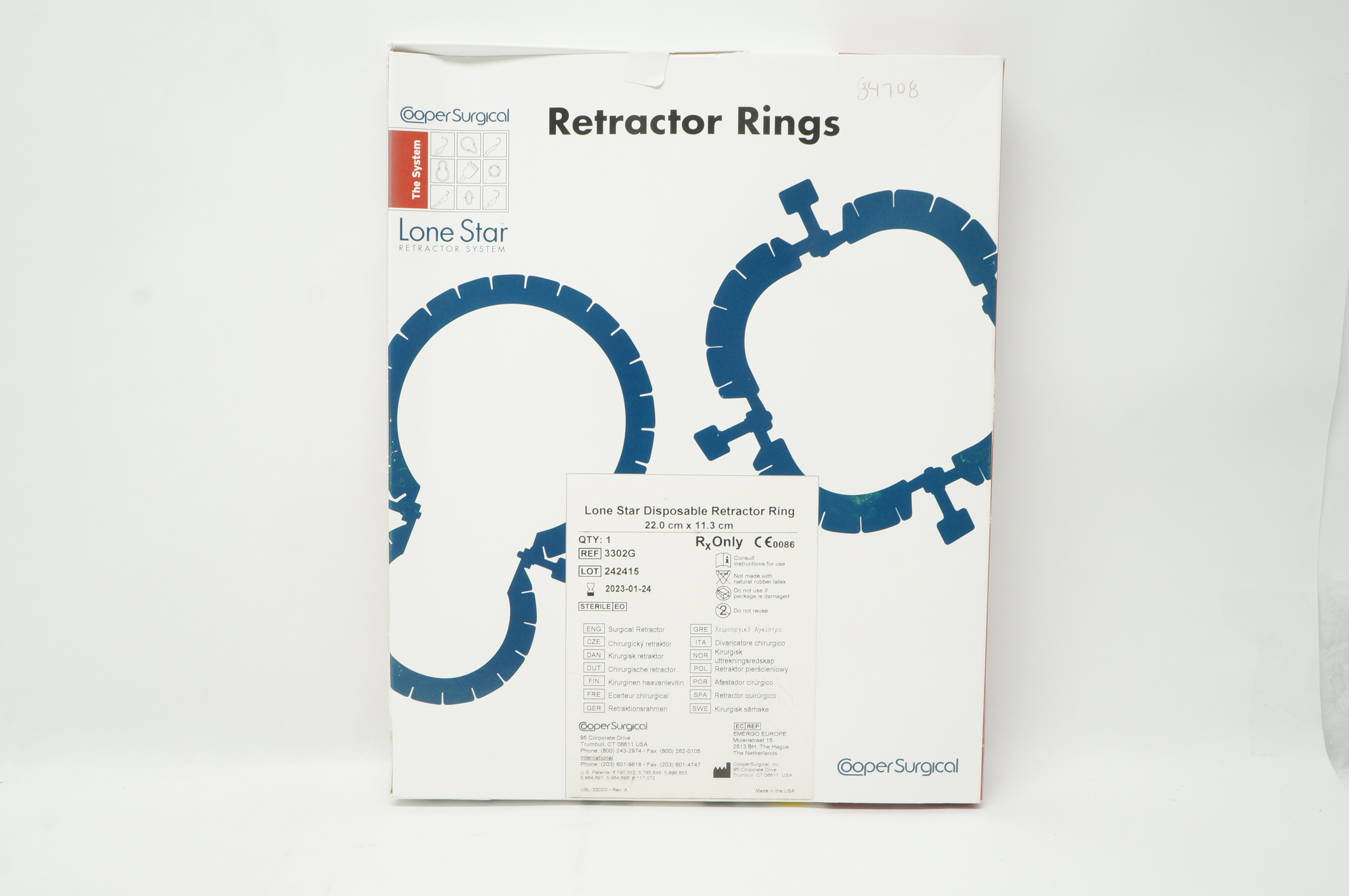 Cooper Surgical 3302G Lone Star Disposable Retractor Rings 22.0cm x 11.3cm