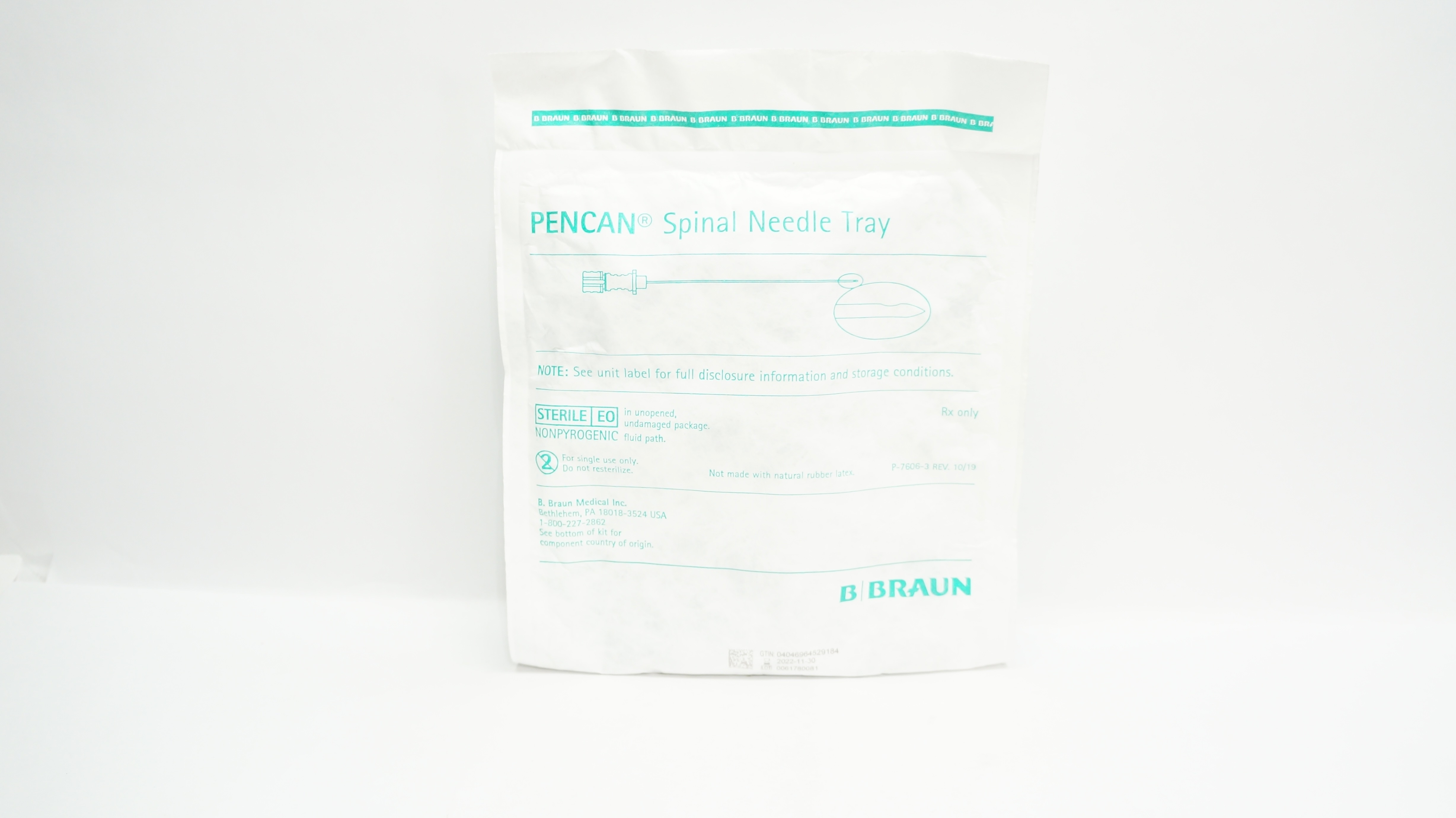 B. Braun 333881 Pencan Spinal Needle Tray 24 Ga. x 4inch (x)