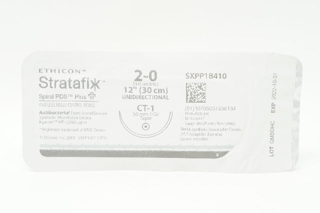 Ethicon SXPP1B410 2-0 Stratafix Spiral PDS Plus CT-1 36mm 1/2c Taper, 12inch