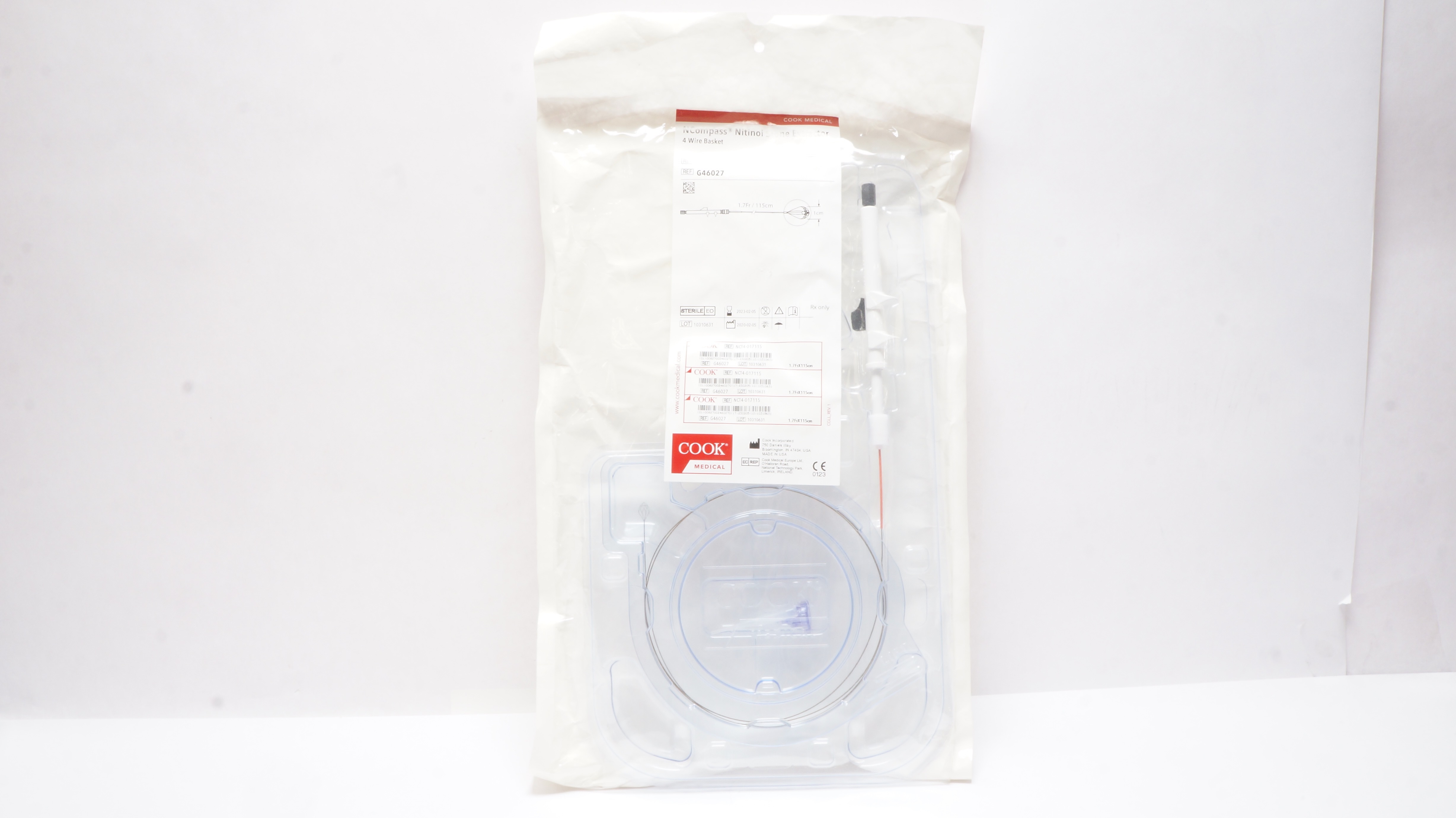 Cook Medical G46027 NCompass Nitinol Stone Extractor 1.7Fr x 115cm x 1cm (x)