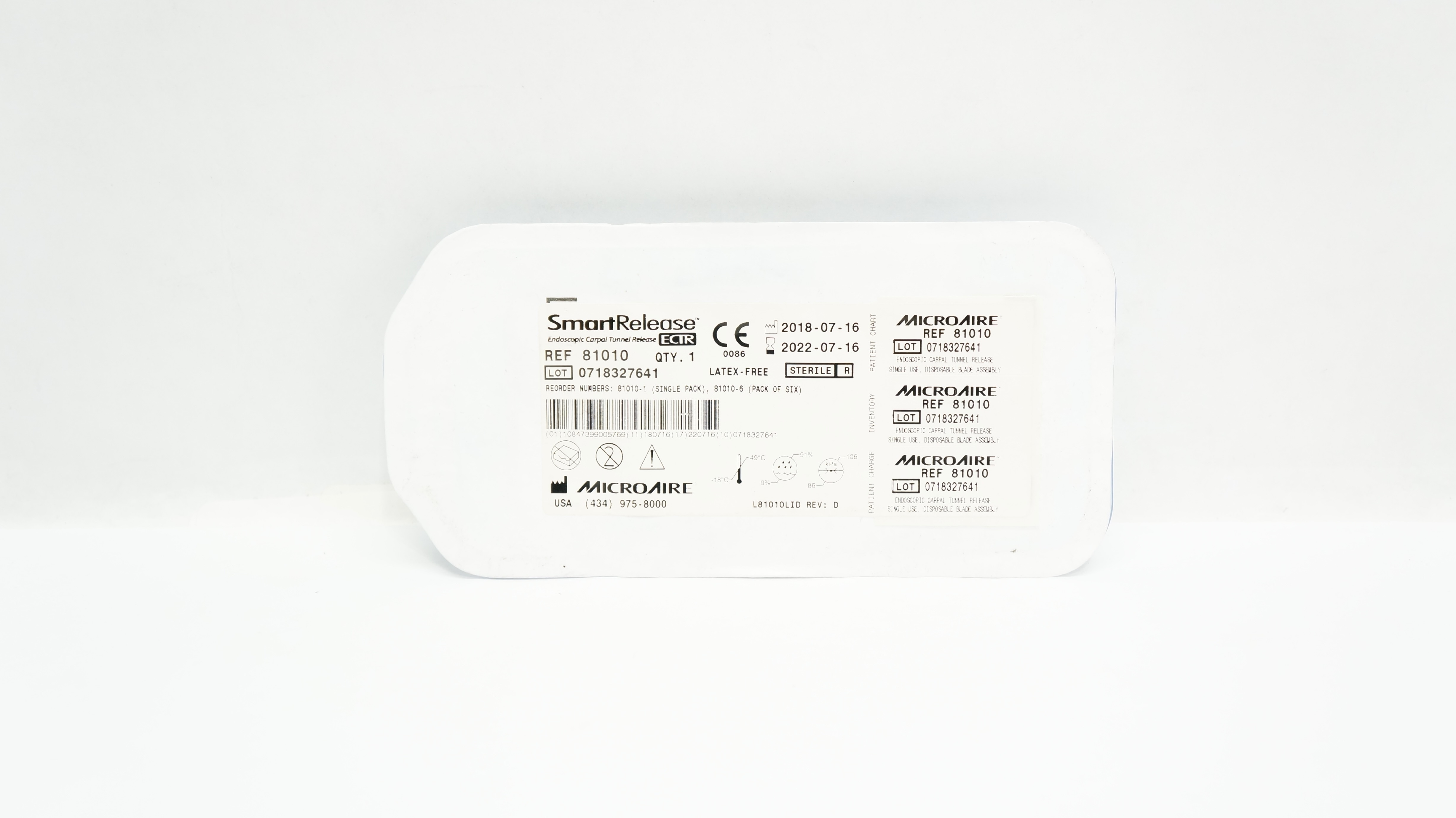 MicroAire 81010 SmartRelease Endoscopic Carpal Tunnel Release ECTR (x)