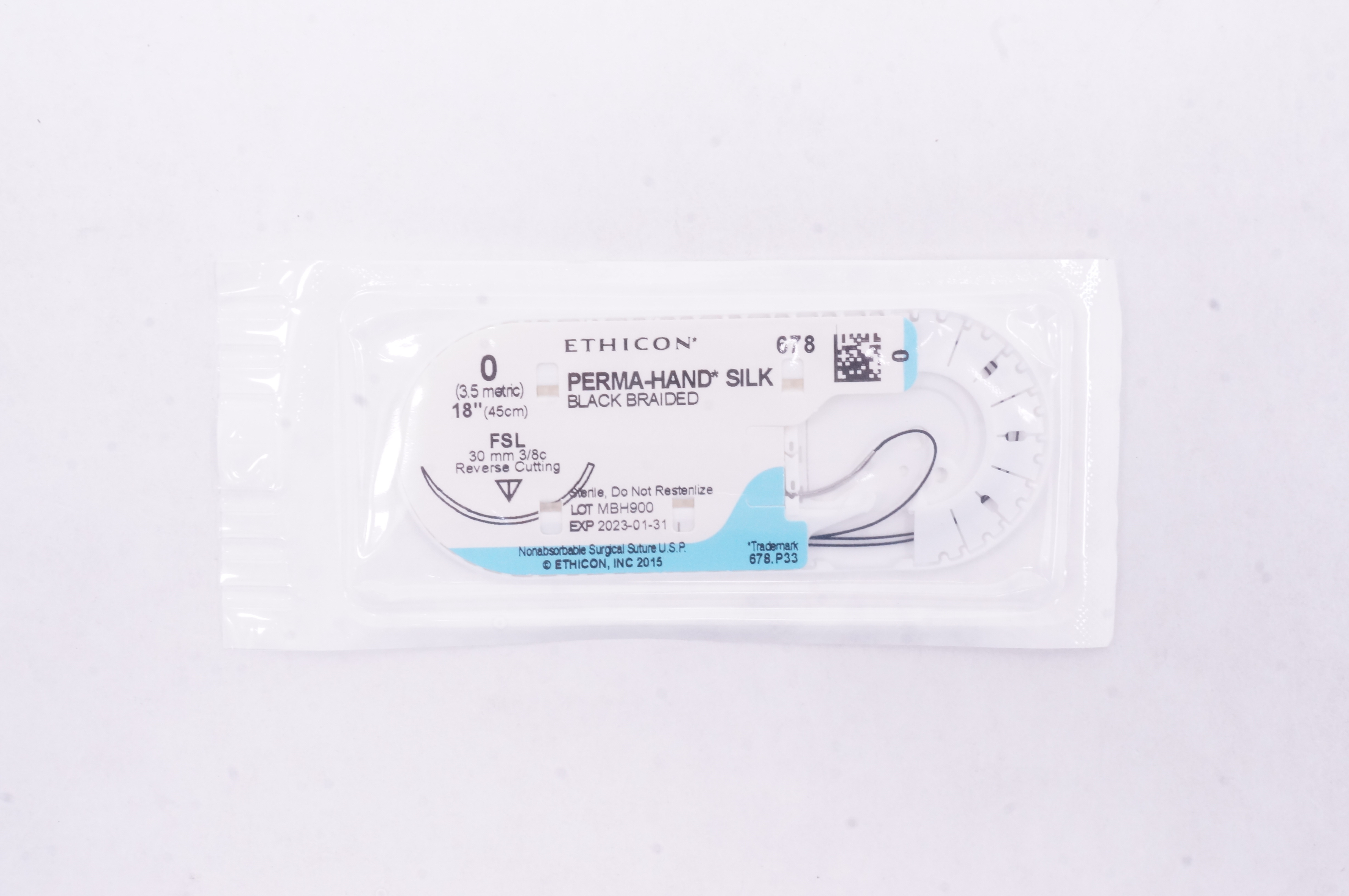 Ethicon 678 0 PERMA-HAND SILK, FSL, 30mm 3/8c, 18inch