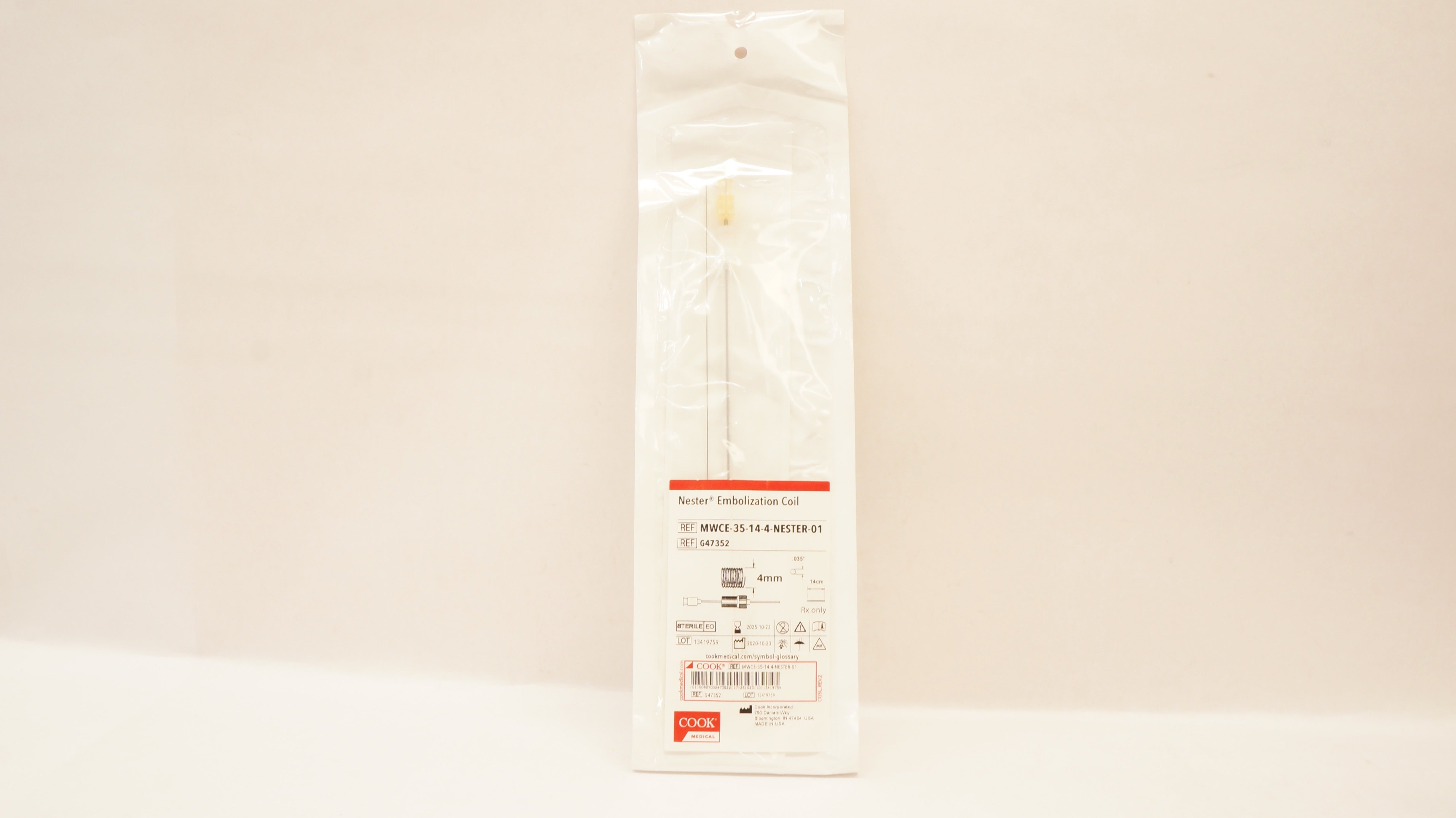 Cook Medical G47352 Nester Embolization Coil 4mm