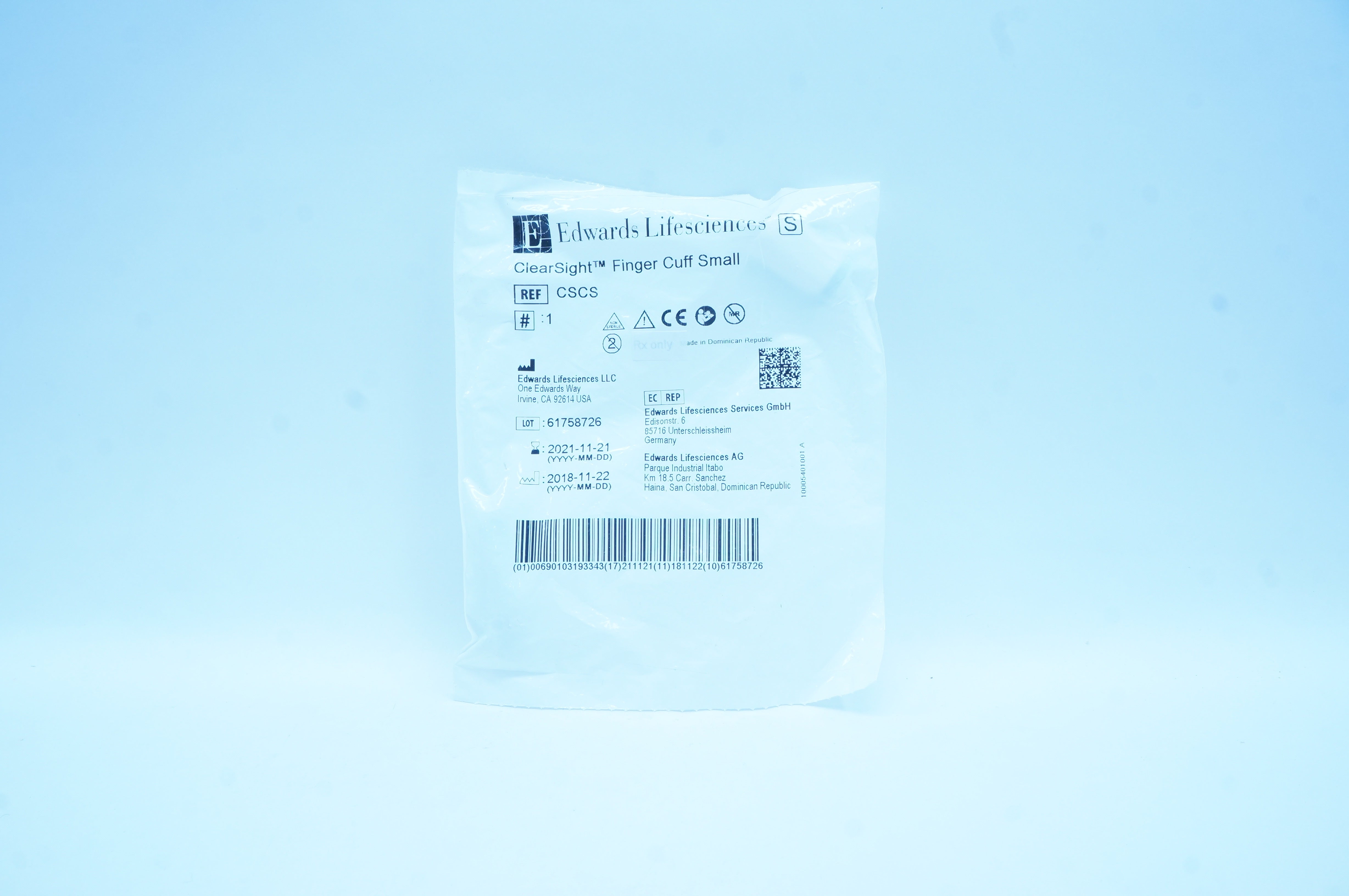 Edwards Lifesciences CSCS ClearSight Finger Cuff, Small