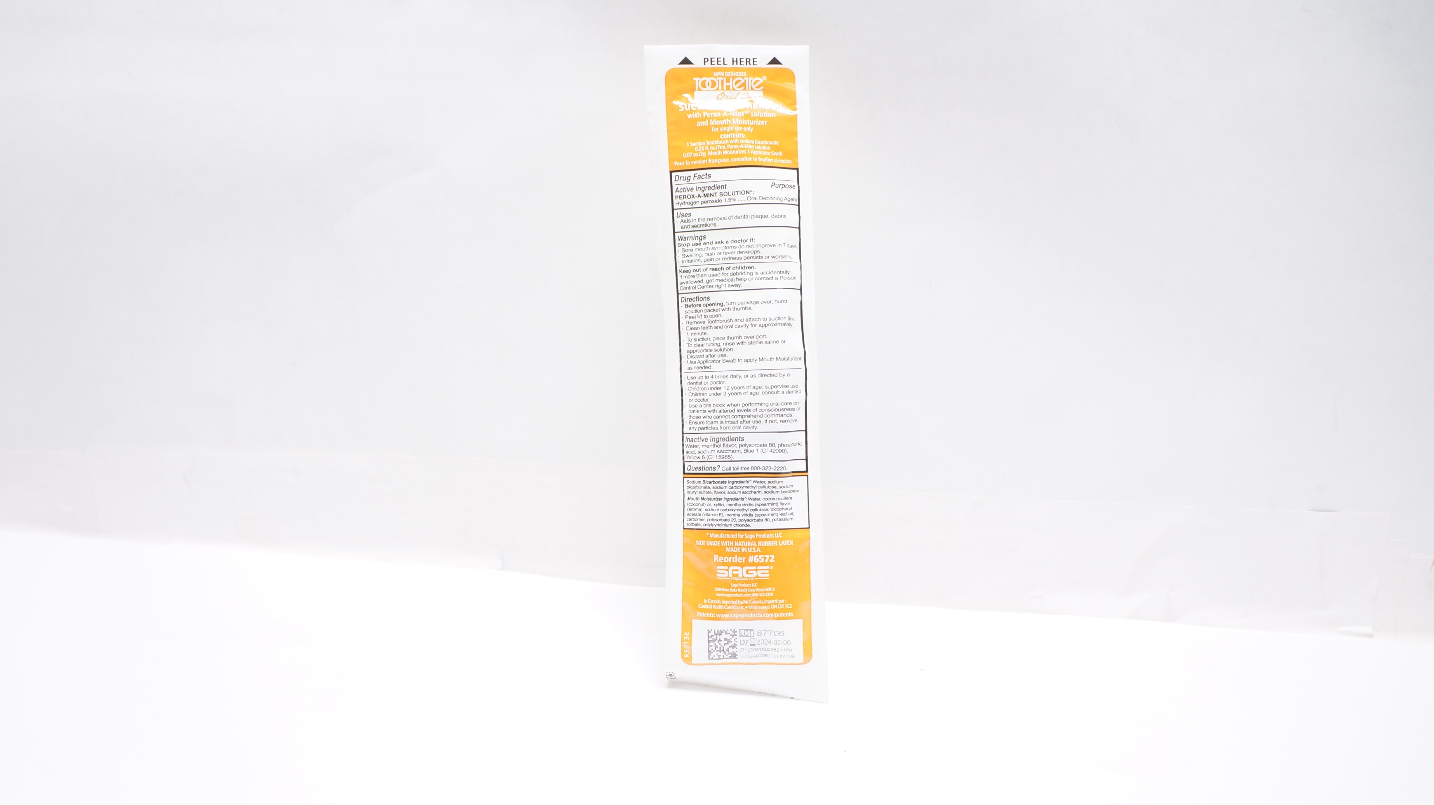 Sage 6572 Toothette Oral Care Suction Toothbrush 0.25fl.oz. (x)