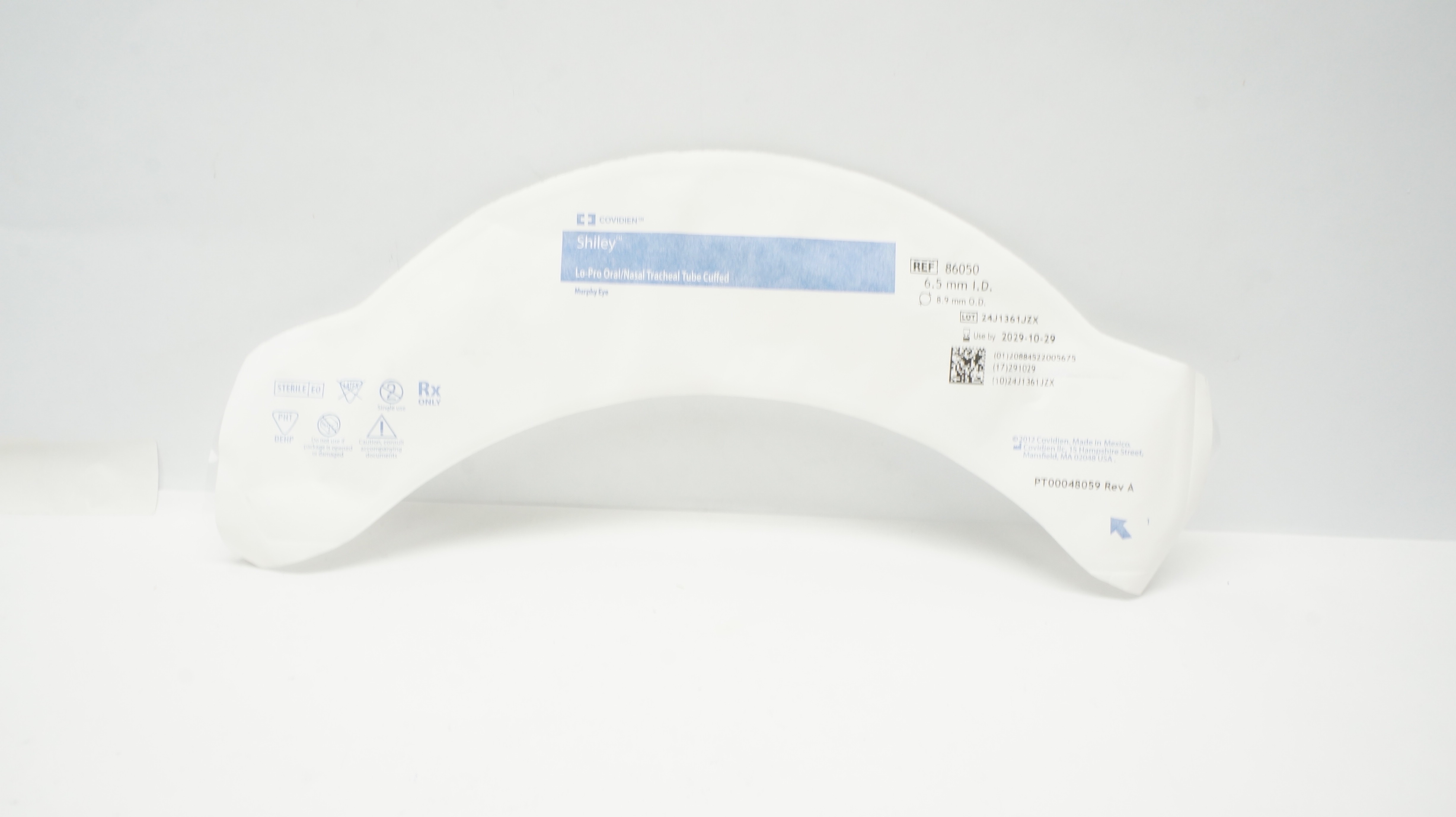 Covidien 86050 Shiley Lo-Pro Oral/Nasal Tracheal Tube Cuffed 6.5mm ID x 8.9mm OD