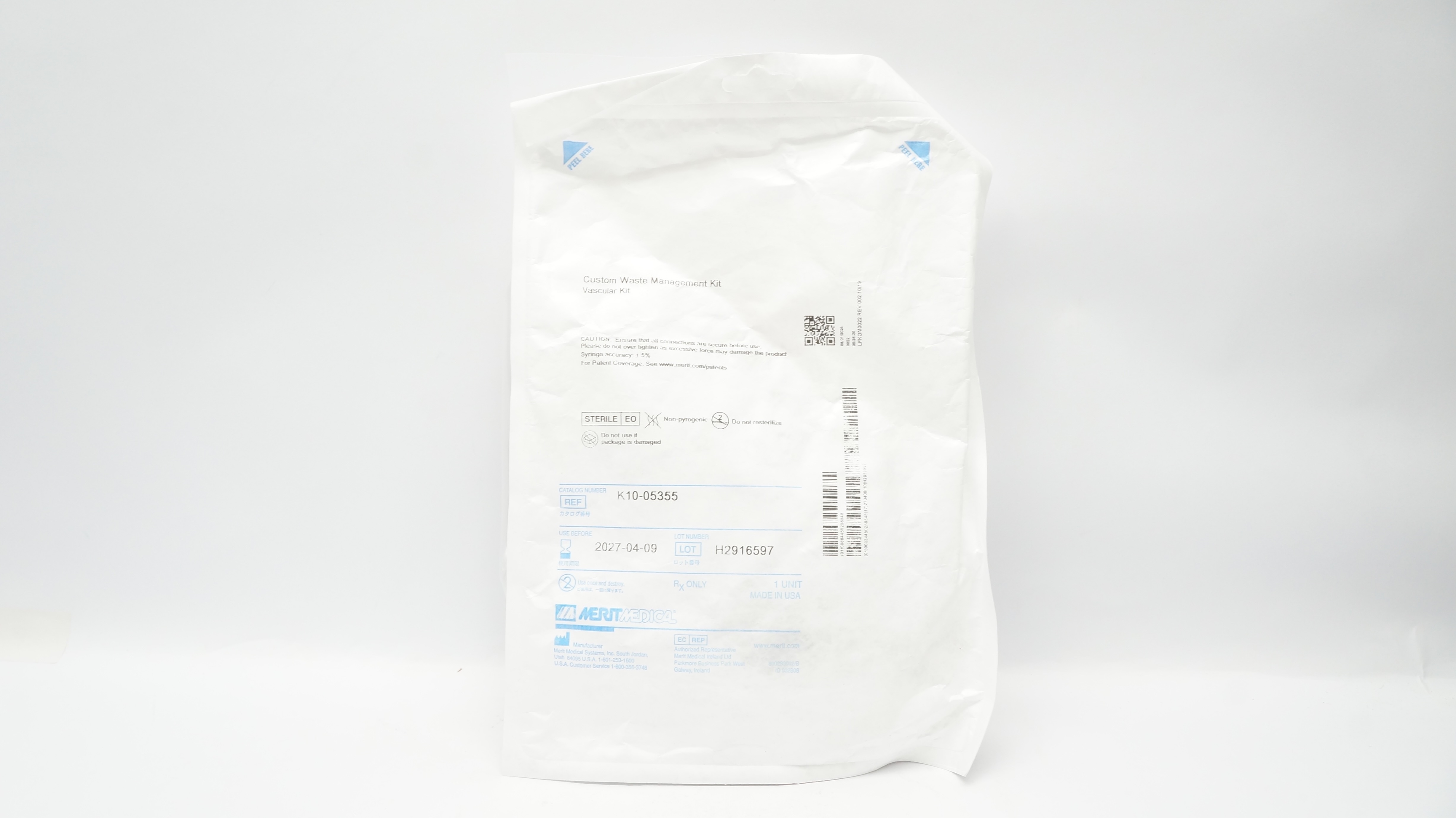 Merit Medical K10-05355 Custom Waste Management Vascular Kit