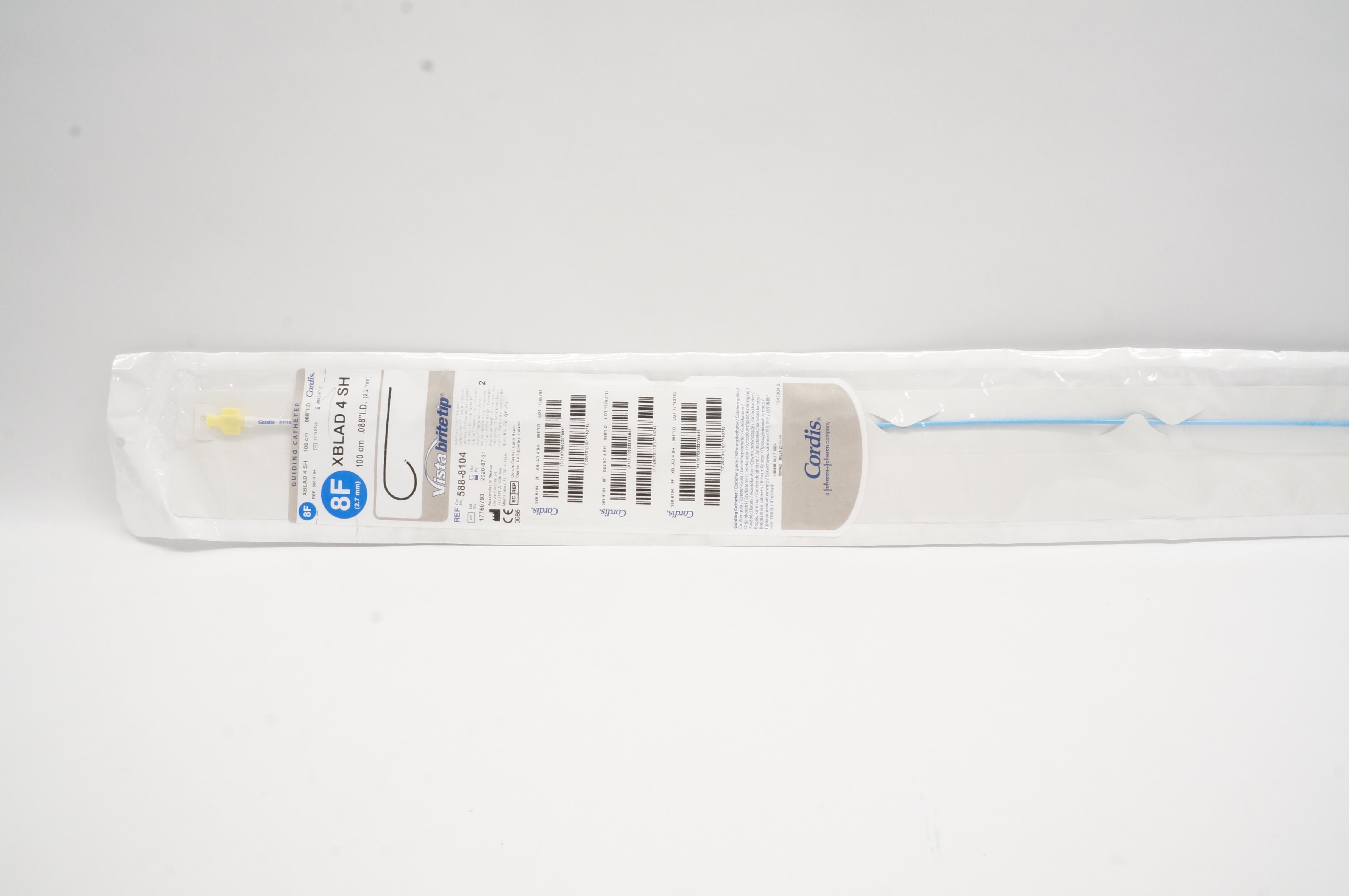 Cordis 588-8104 Guiding Catheter XBLAD 4 SH 8F x 100cm x .088inch (x)