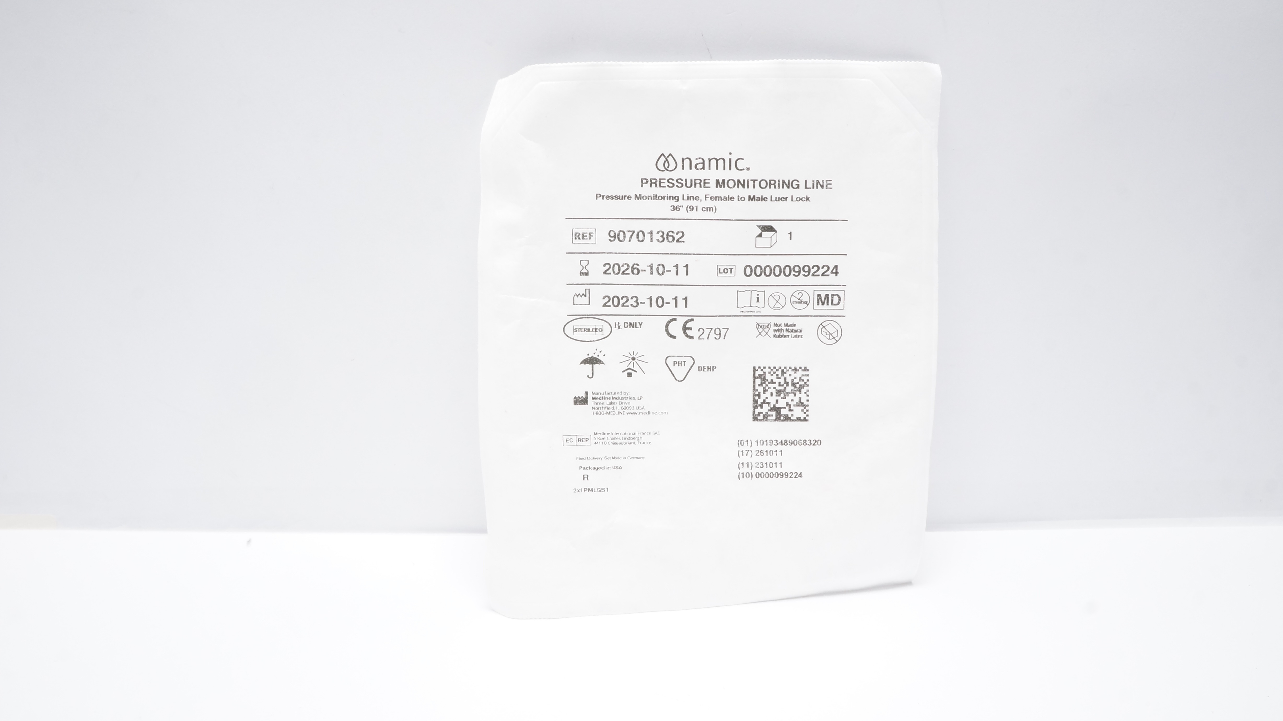 Medline 90701362 Namic Pressure Monitoring Line 36 inch