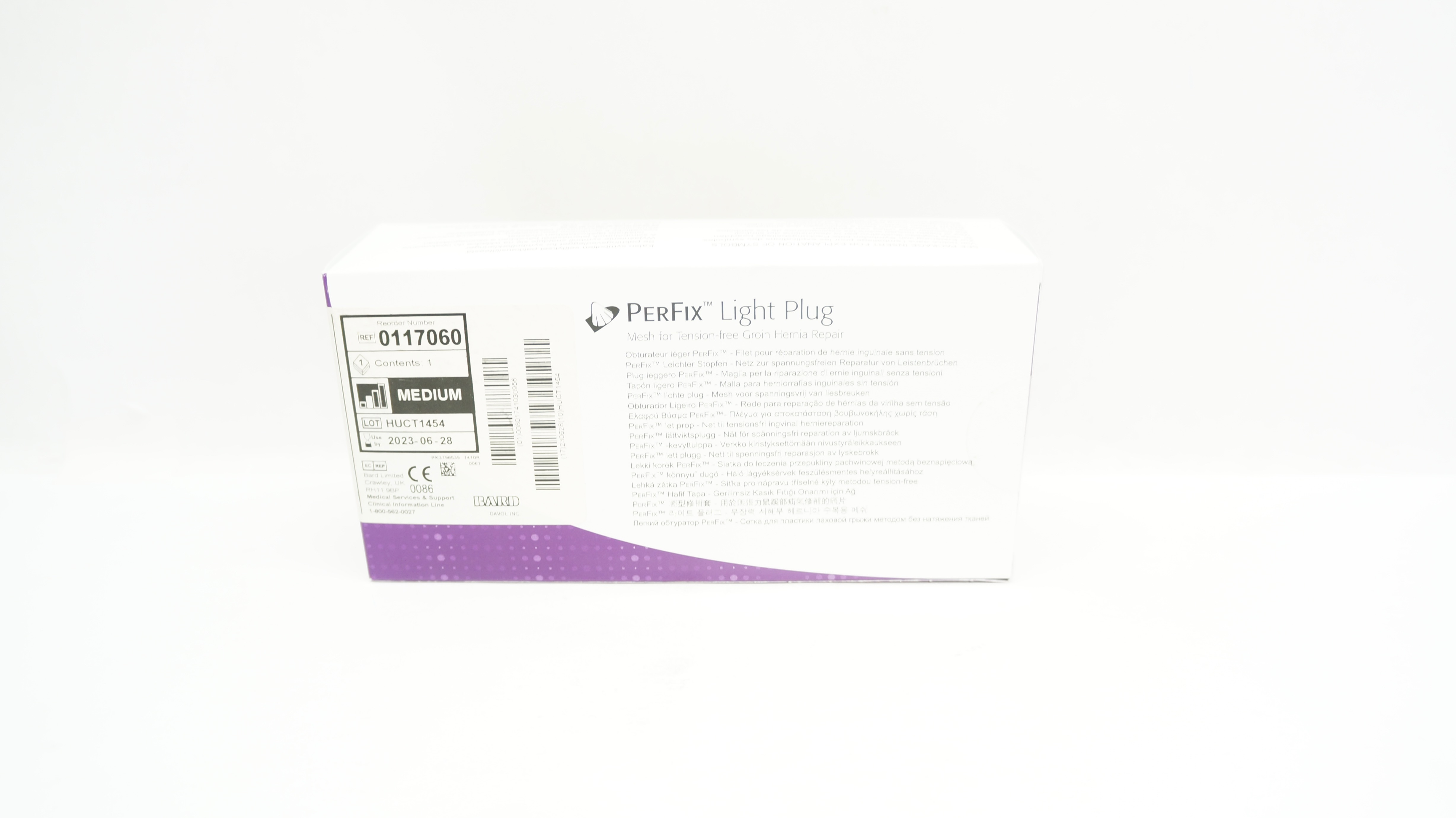 Bard 0117060 PerFix Light Plug Mesh for Tension-free Groin Hernia Repair M (x)