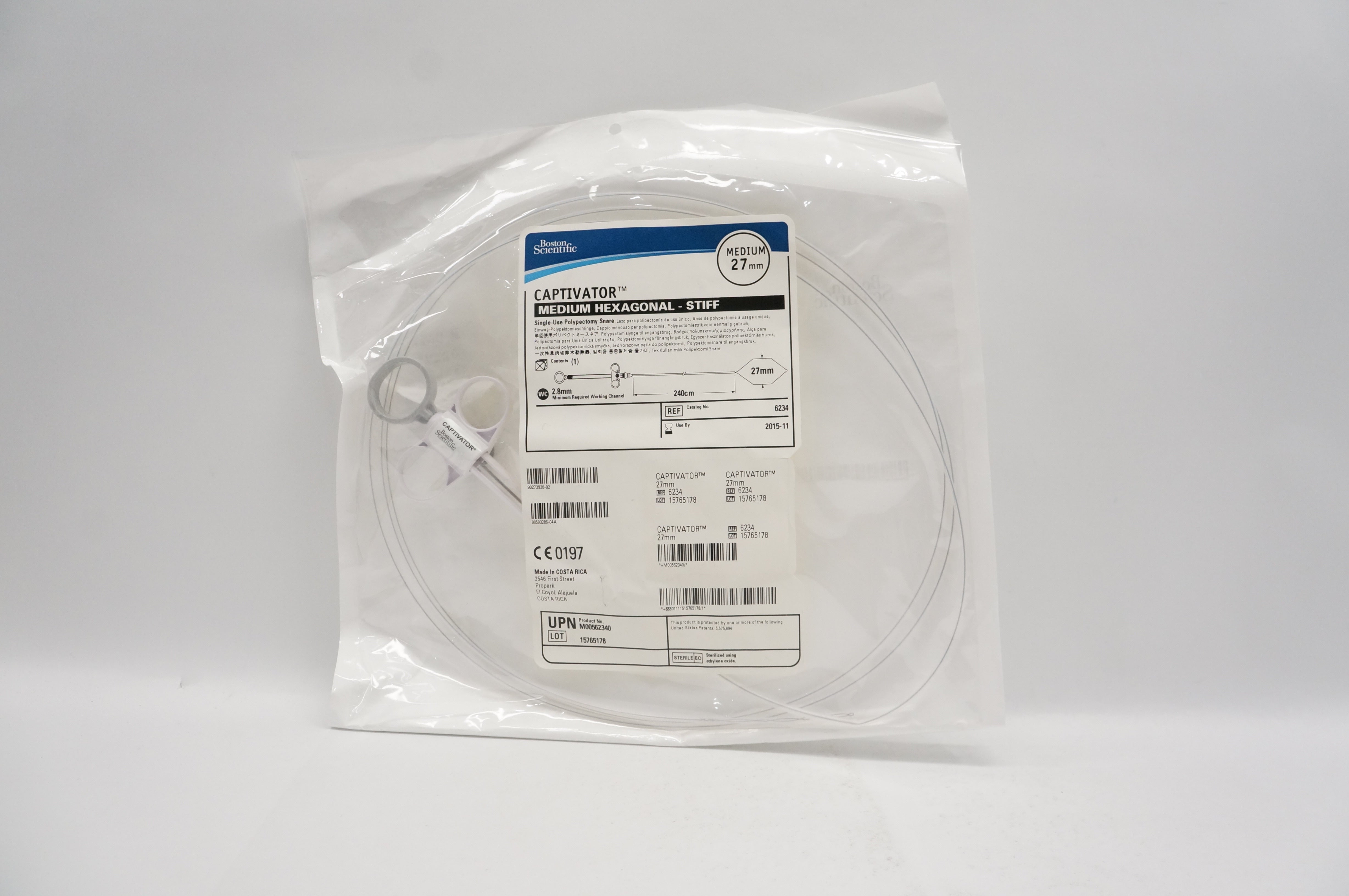 Boston Scientific 6234 Medium Hexagonal - Stiff Polypectomy Snare 27mm (x)
