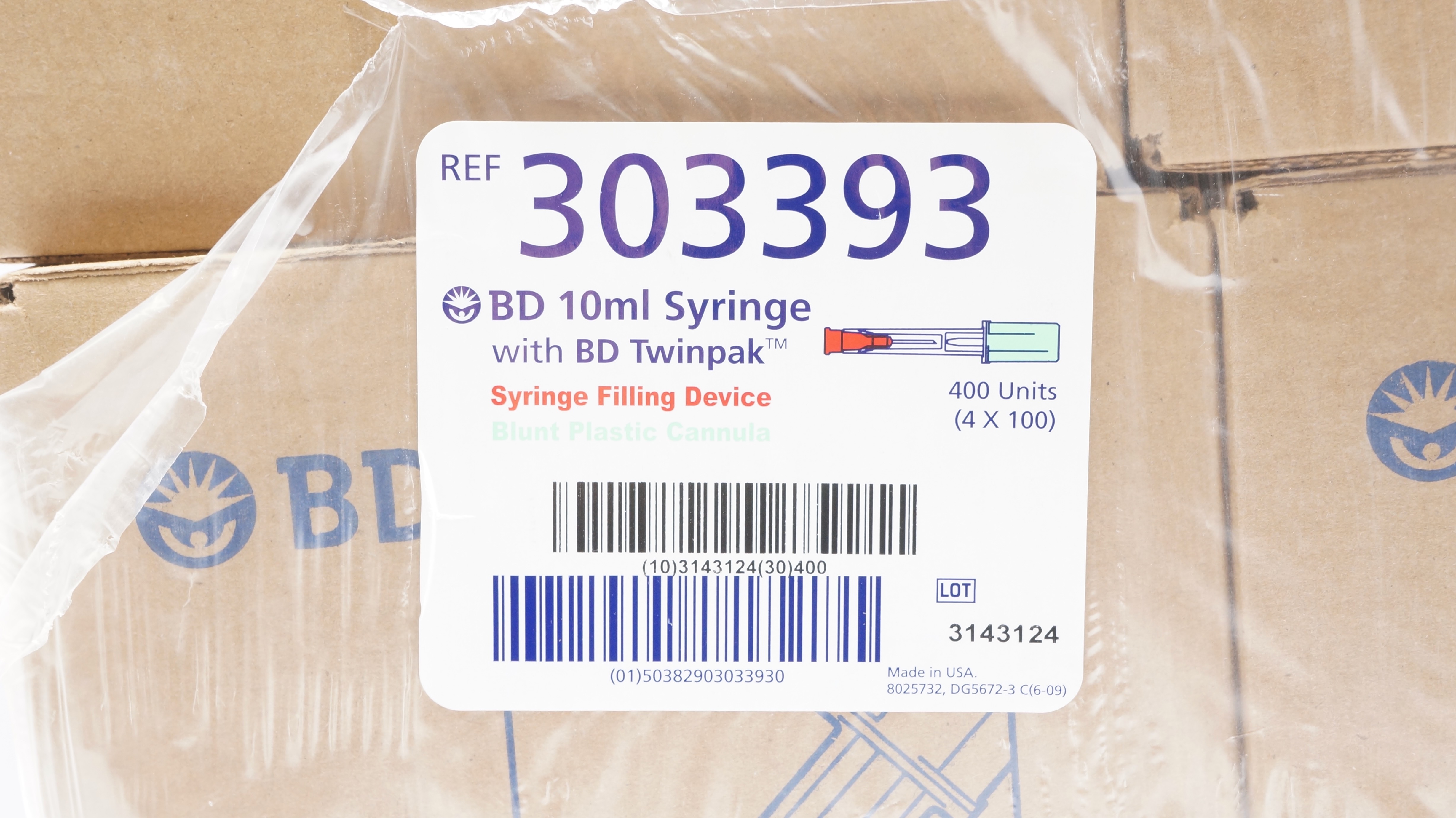 BD 303393 10ml Syringe With Twinpak - Case of 400