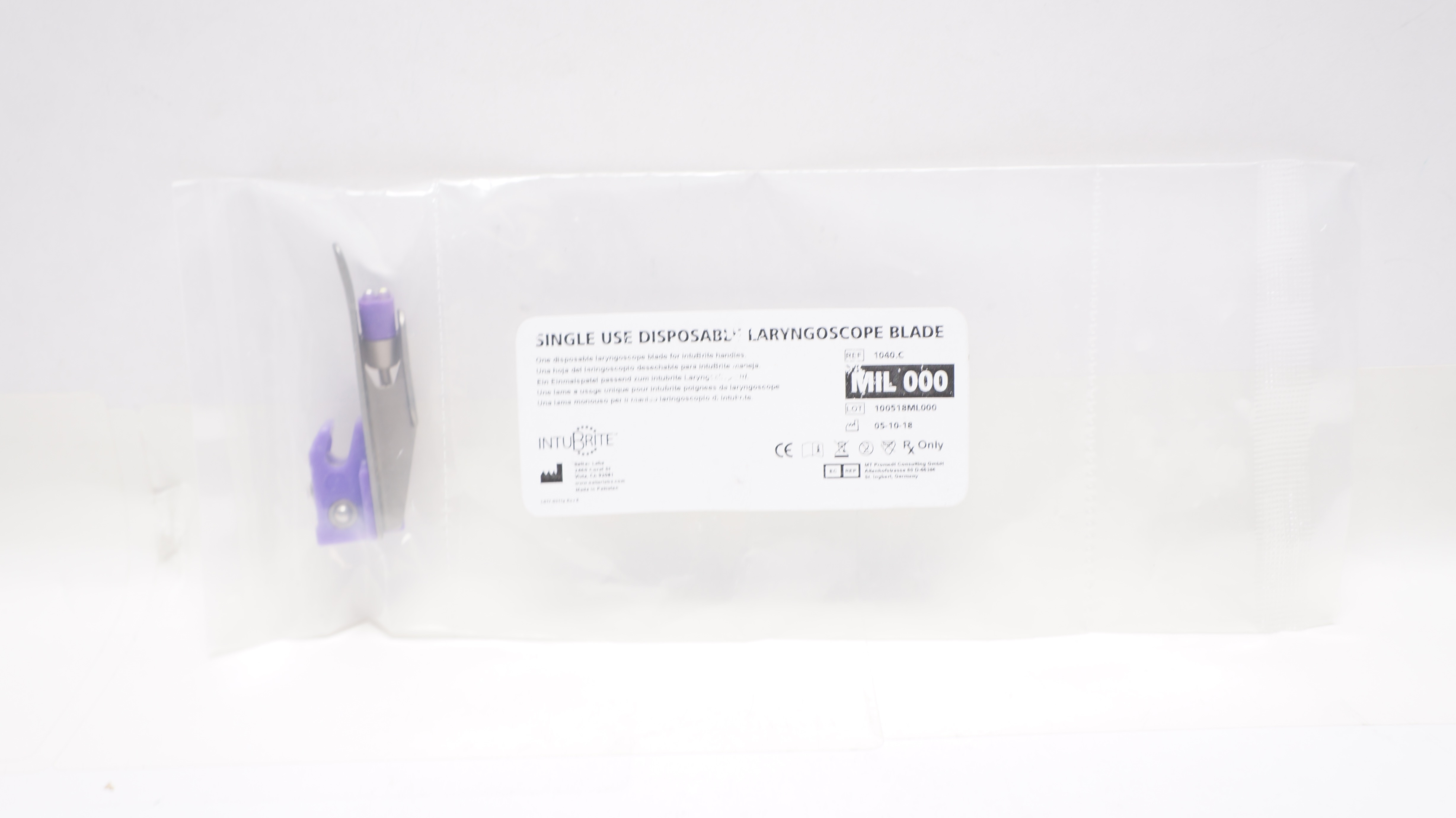Salter Labs 1040.C Intubrite Single Use Disposable Laryngoscope Blade Mil 000