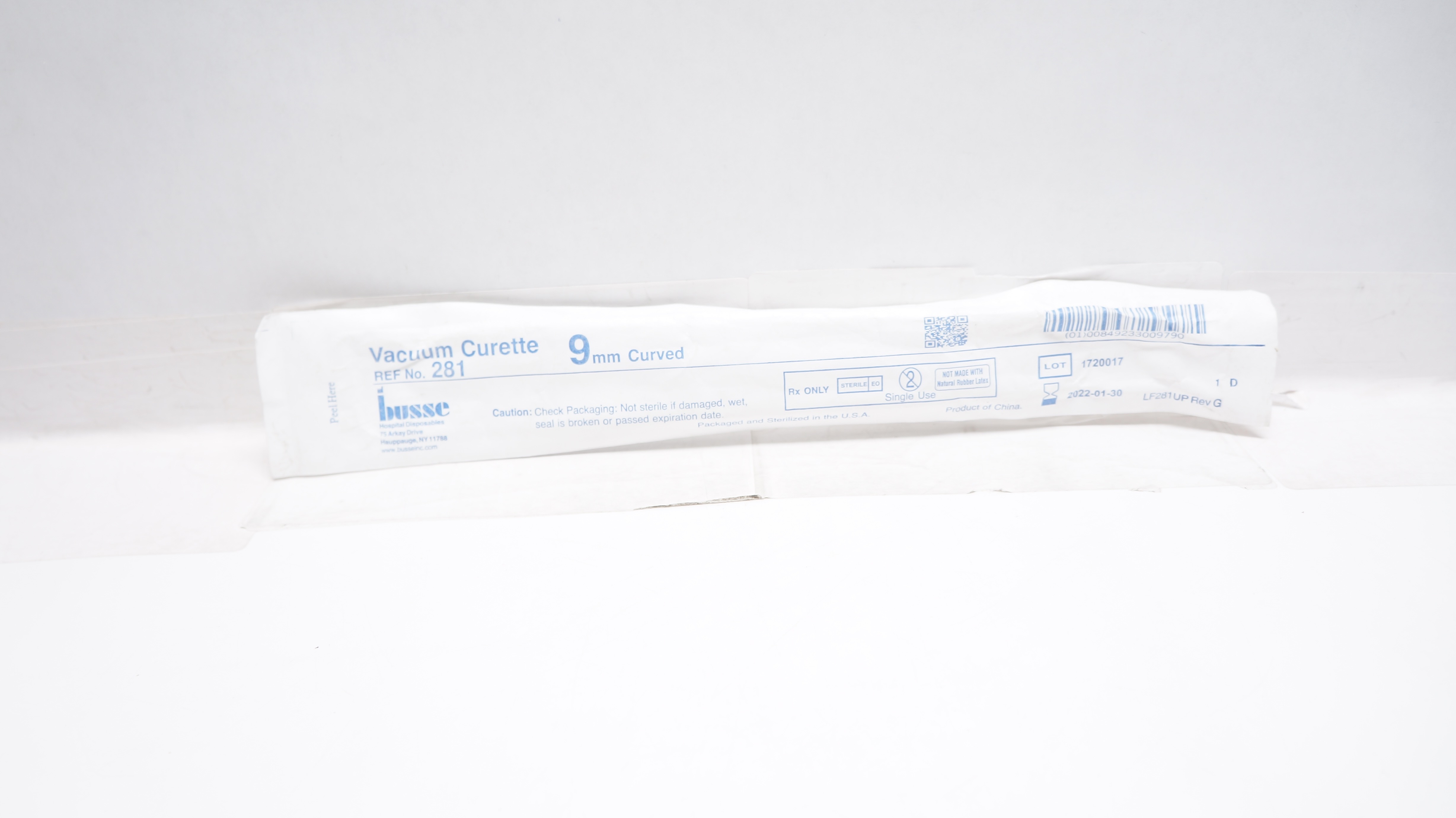 Busse 281 Vacuum Curette 9mm Curved (x)