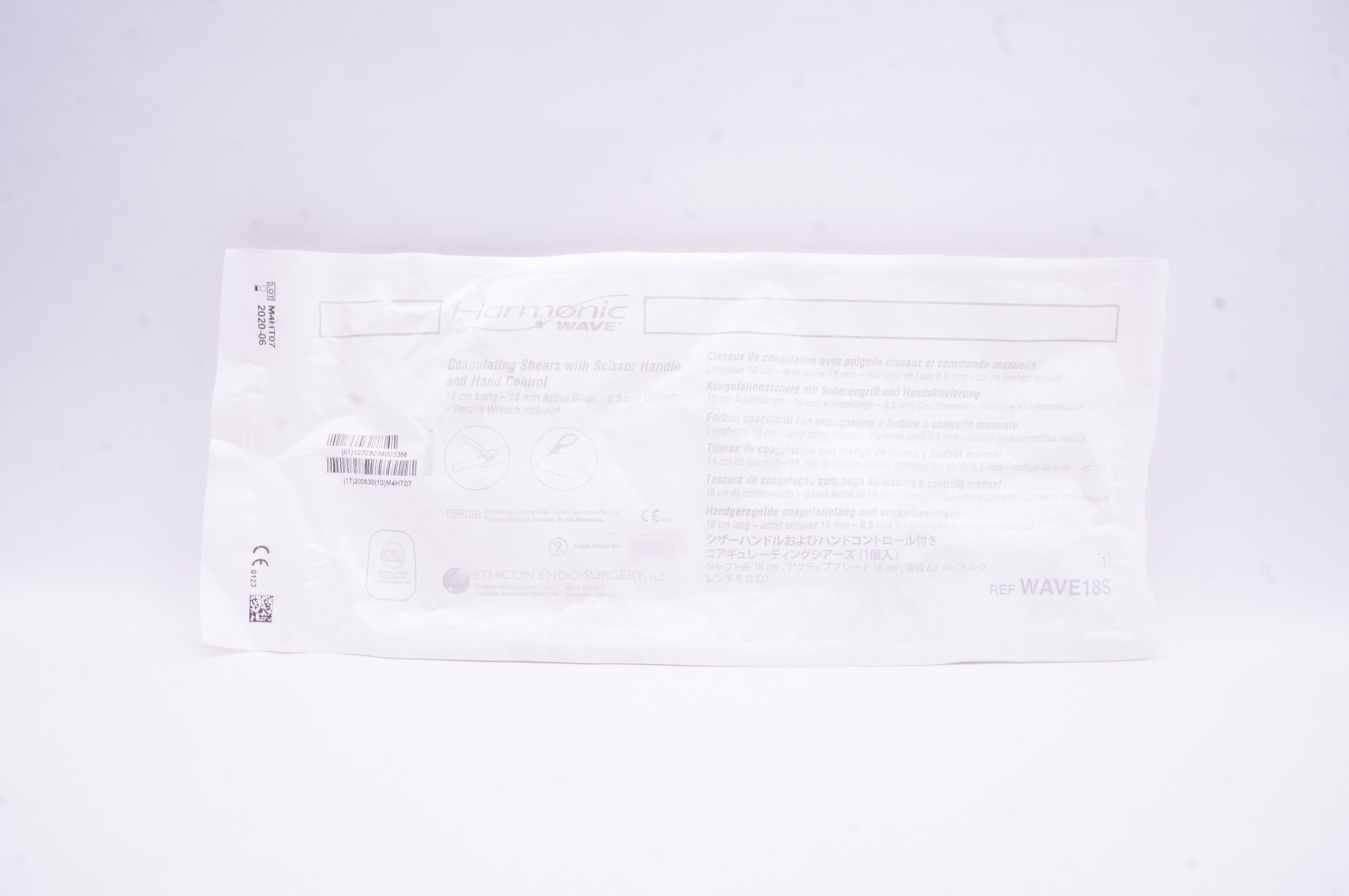 Ethicon WAVE18S Coagulating Shears,Scissor Handle & Hand Control 8.5mm x 18cm(x)
